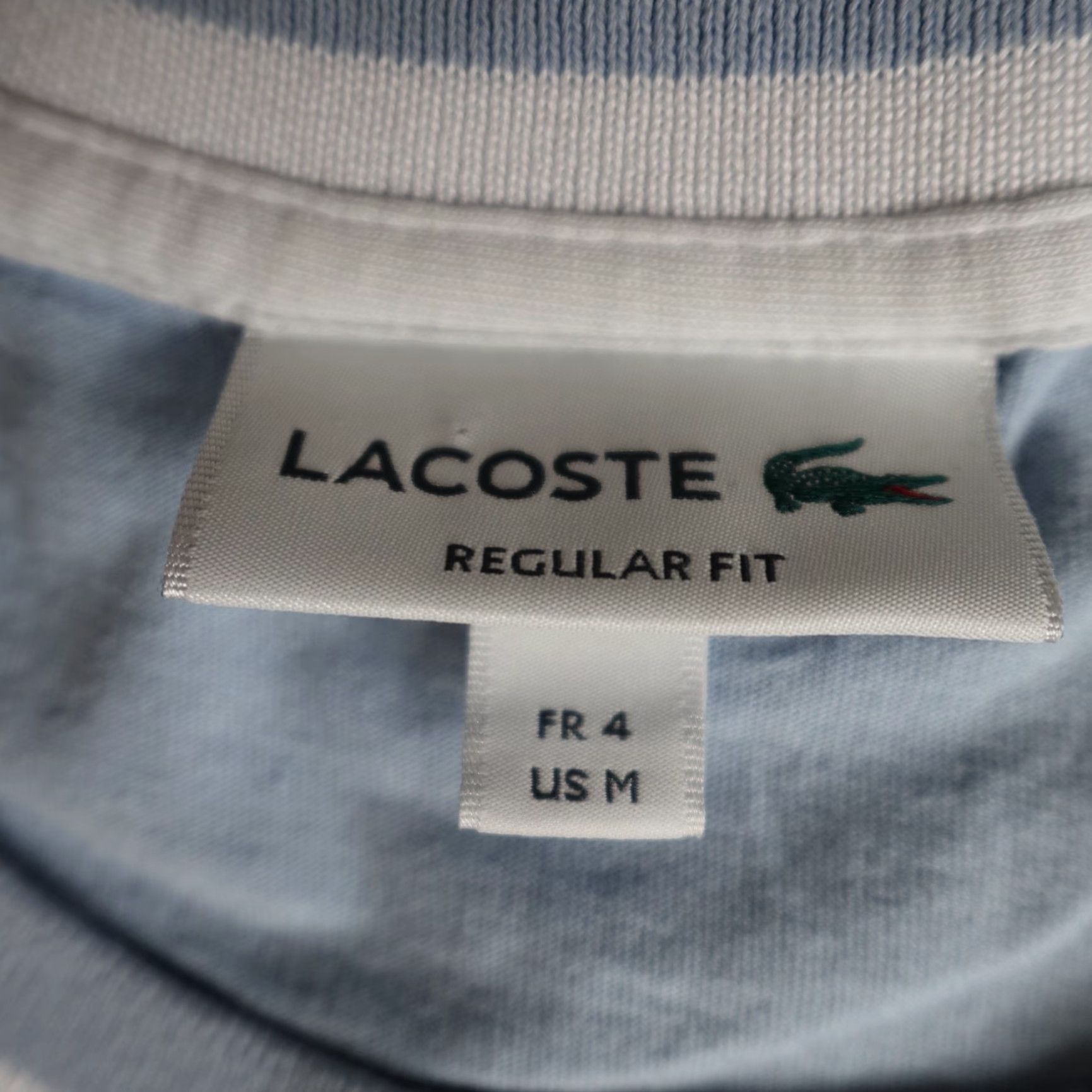 Lacoste Lacoste Shirt M Men Regular Blue Logo Croc Cotton Short Sleeve Crew Neck T-Shirt, Classic, 2020s Size US M / EU 48-50 / 2 - 2 Thumbnail