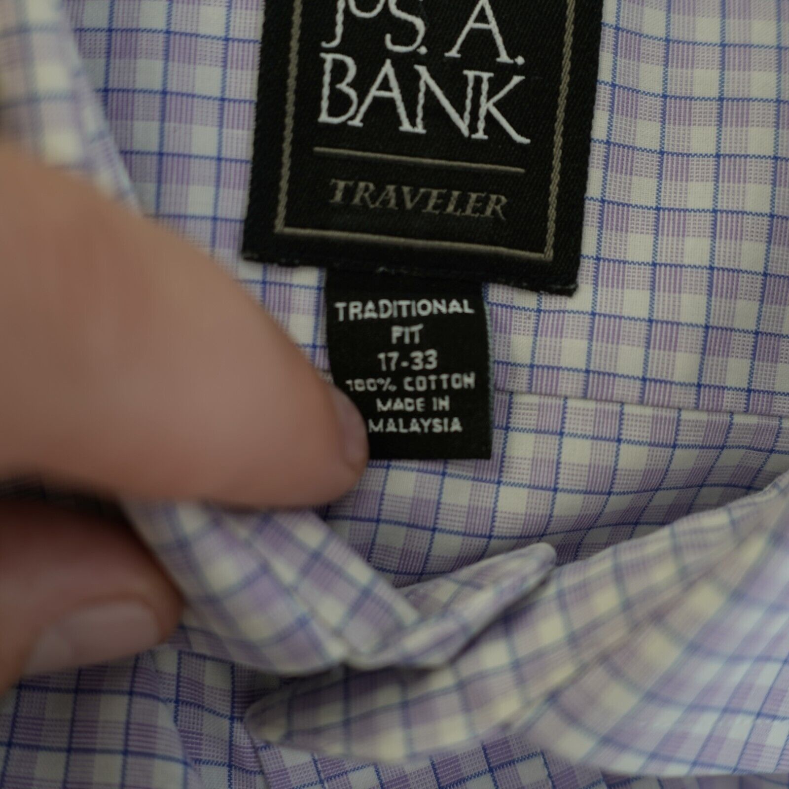 Jos. A. Bank Jos A Bank Traveler Traditional Fit 17-32 Purple Blue White Size US XXL / EU 58 / 5 - 10 Thumbnail