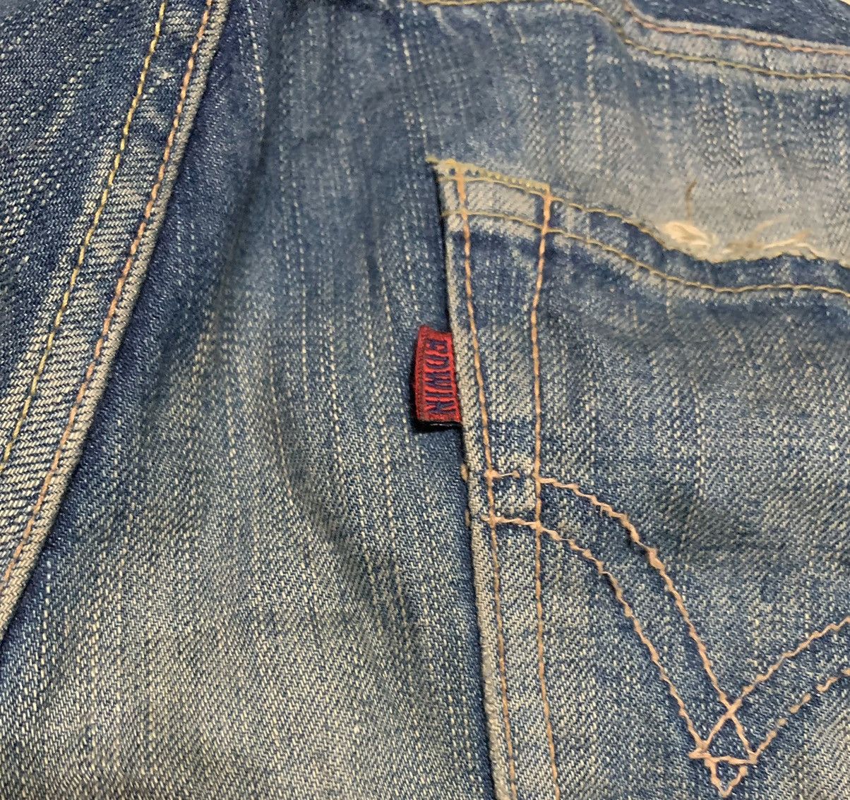 Edwin Vintage Edwin 503 Straight Leg Faded Blue Jeans Size US 30 / EU 46 - 8 Thumbnail