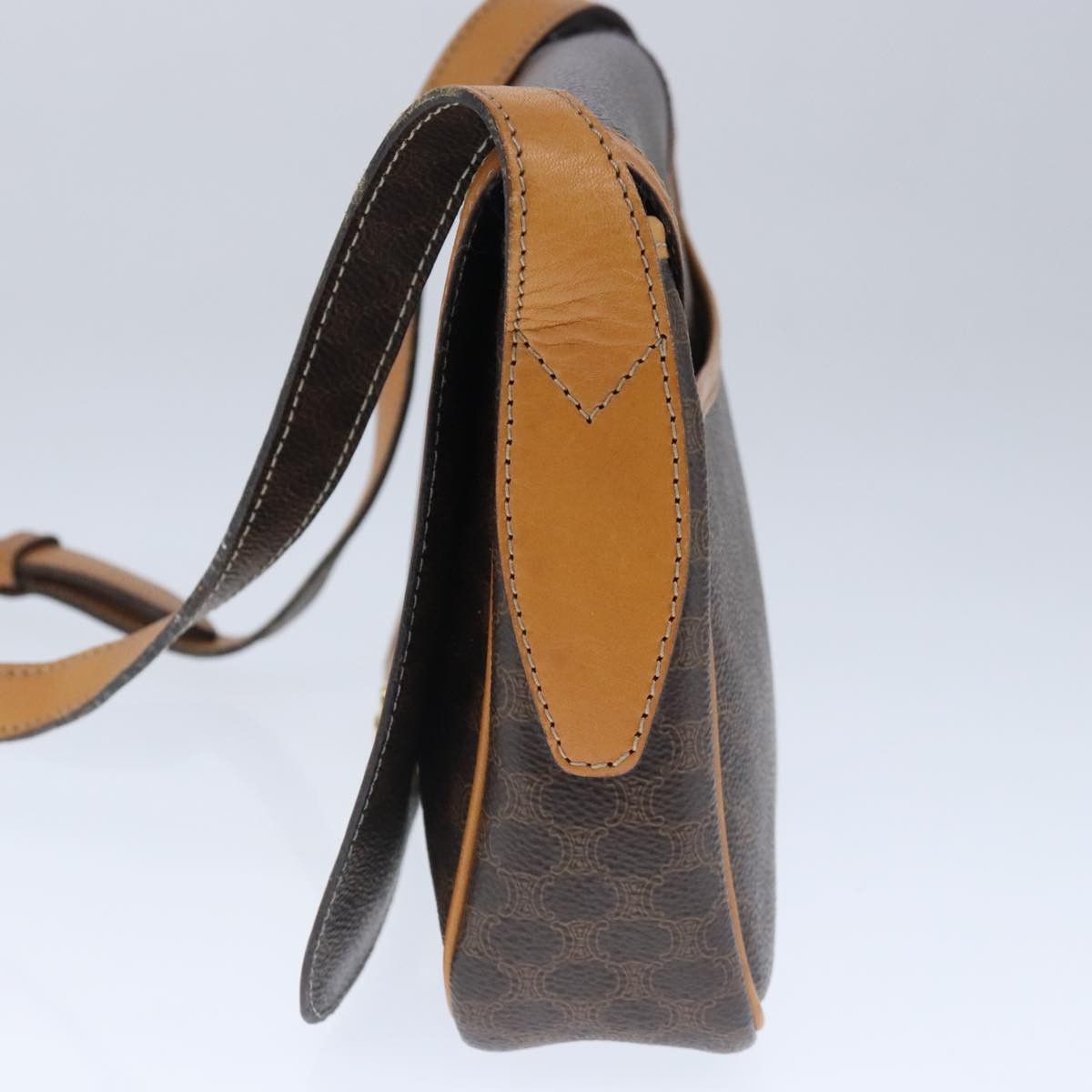 Celine CELINE Macadam Canvas Shoulder Bag Pvc Leather Brown Gold Size ONE SIZE - 5 Thumbnail