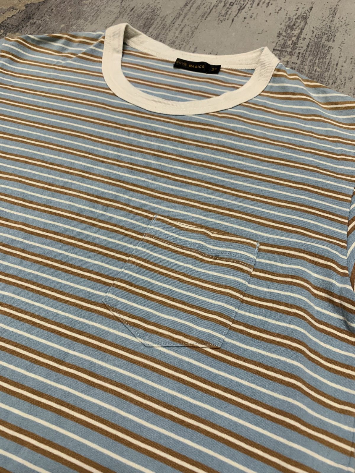 SCYE Vtg 90s SCYE Basic Multi Color Border Stripe tee Size US M / EU 48-50 / 2 - 2 Thumbnail
