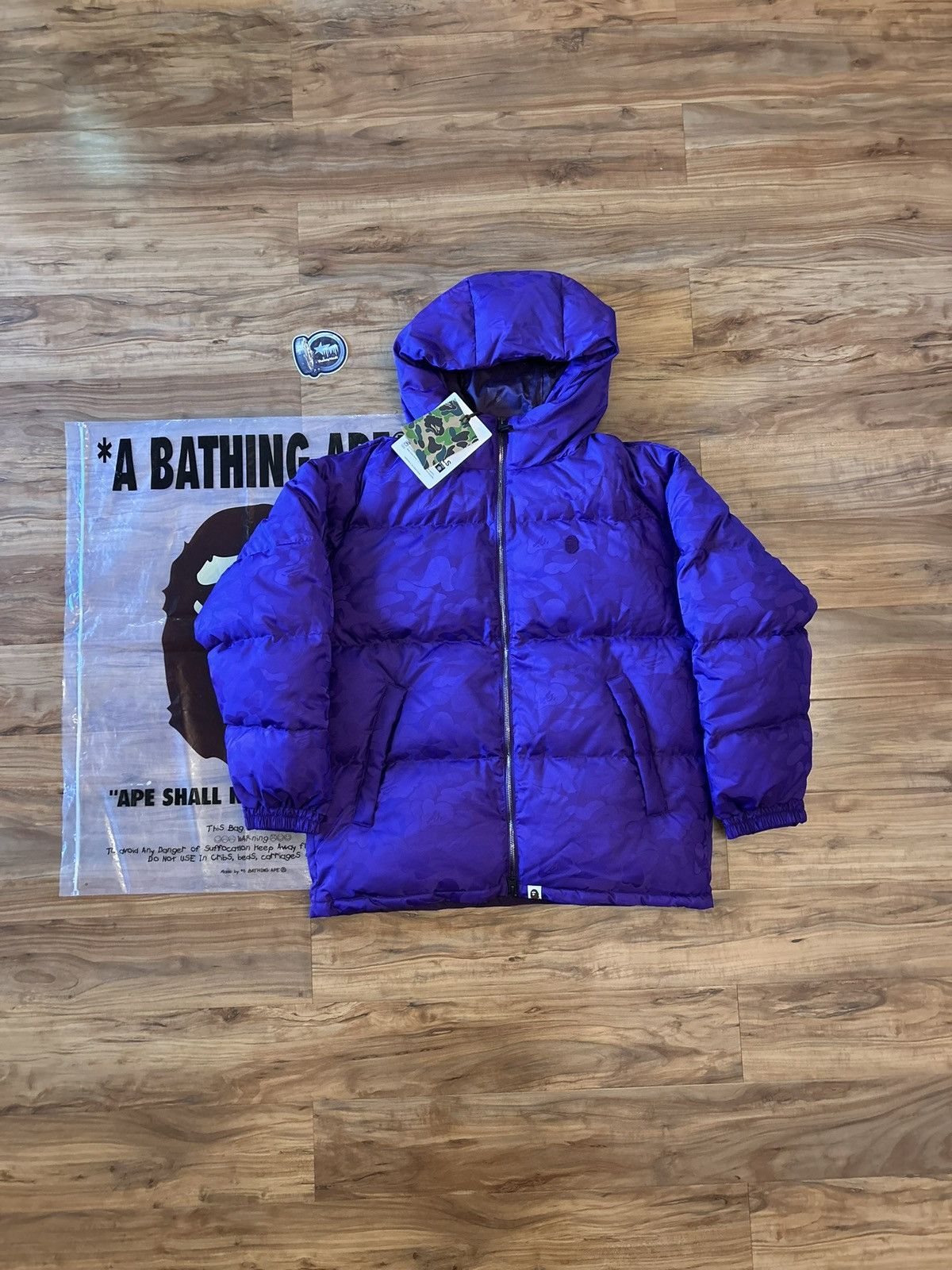 Bape STEAL Bape Purple Solid Camo Jacquard Down Jacket Size US S / EU 44-46 / 1 - 1 Thumbnail