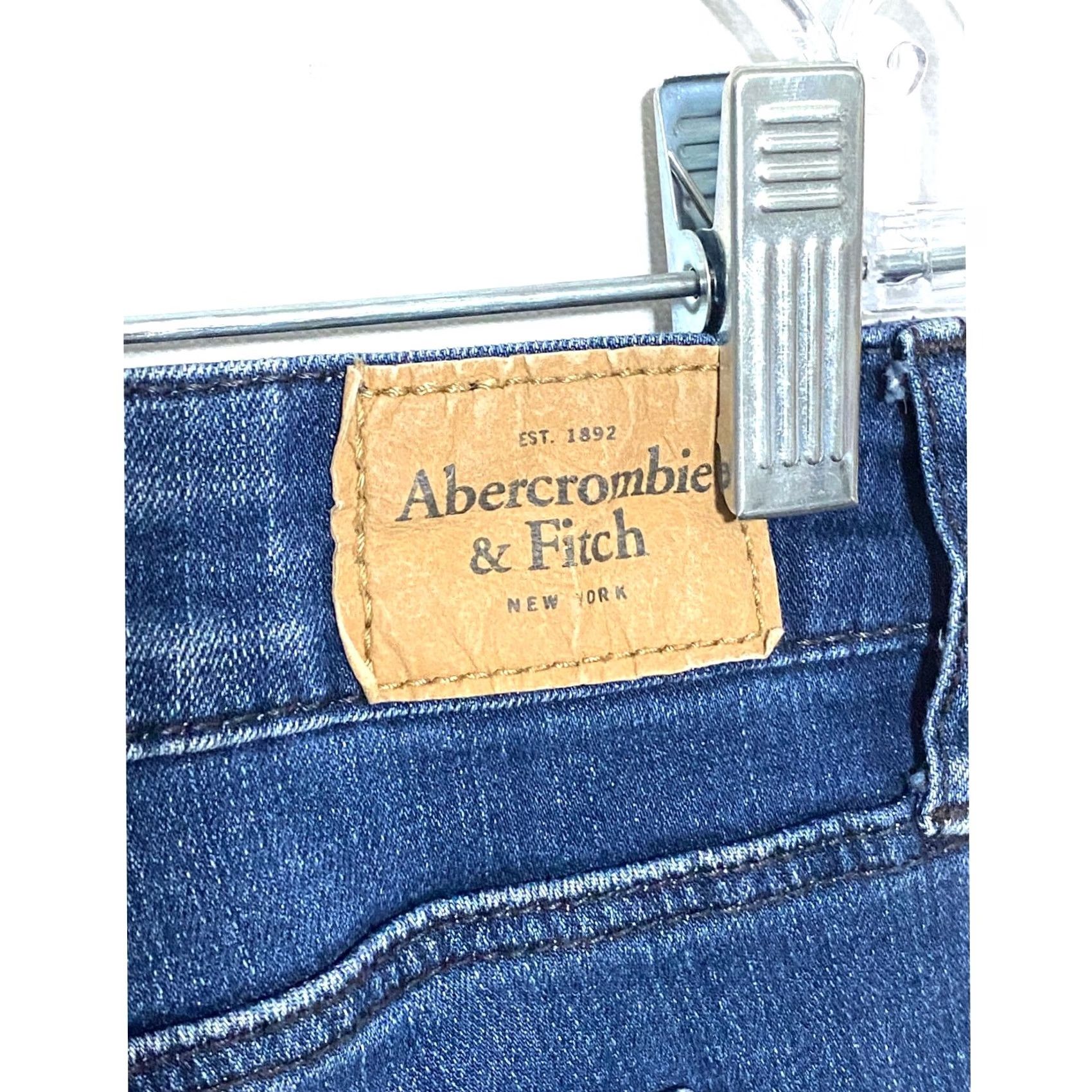 Abercrombie & Fitch Abercrombie & Fitch Signature Collection Super Skinny Jeans Womens 29 Distressed Grunge Punk Rock Denim Slim Stretch 5-Pocket Casual YeK Size 29" - 7 Thumbnail