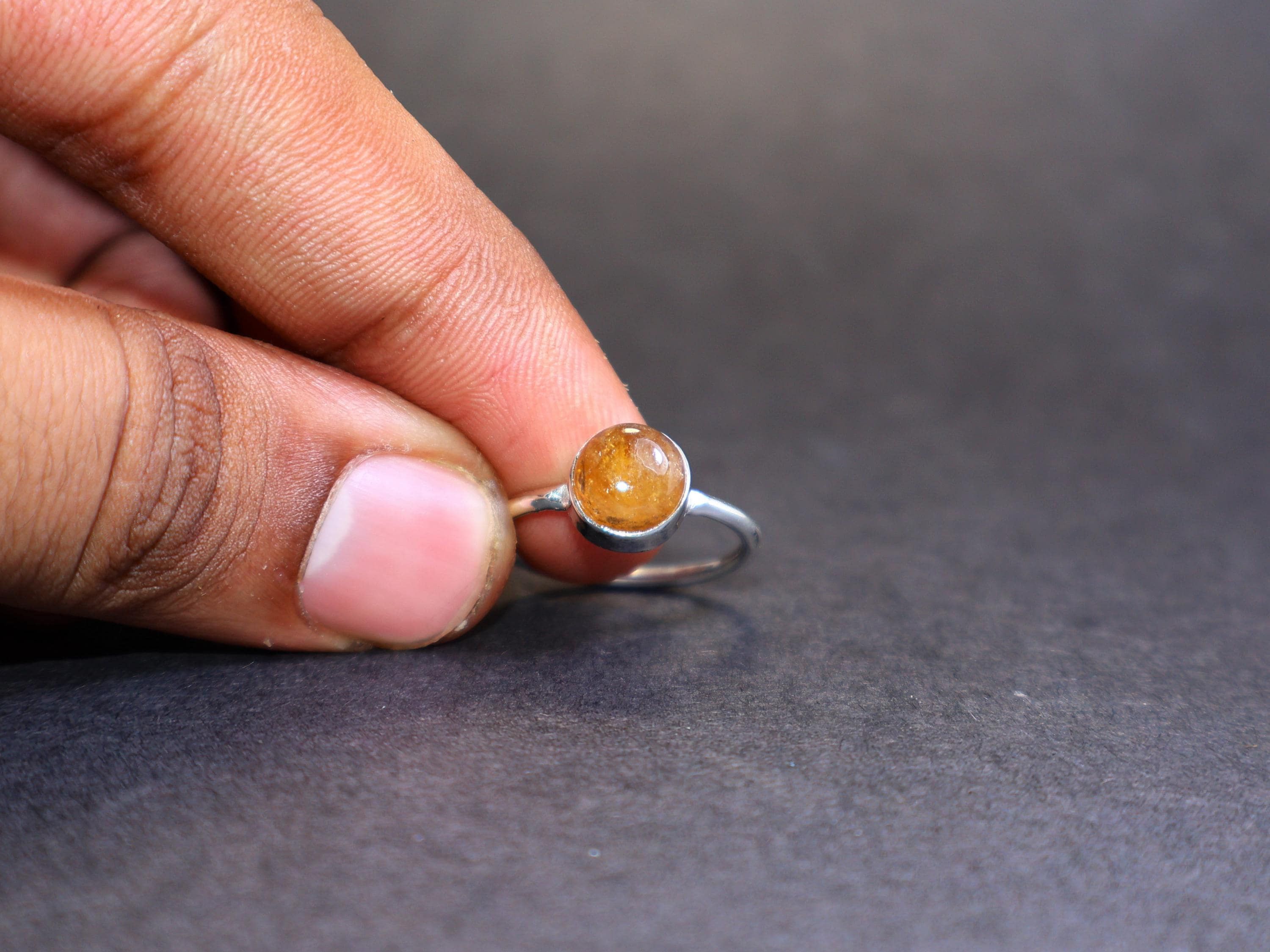 Handmade Citrine Ring, Handmade Boho Ring, 925 Sterling Silver Ring, Size ONE SIZE - 8 Thumbnail