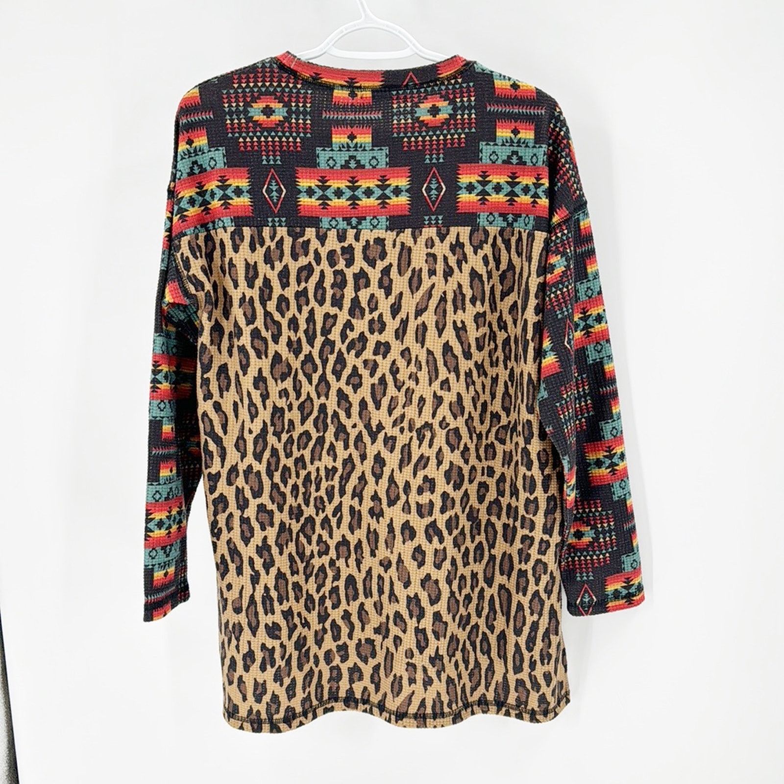 Other Fashion Express waffle knit hi lo leopard southwestern sz m Size M / US 6-8 / IT 42-44 - 2 Thumbnail