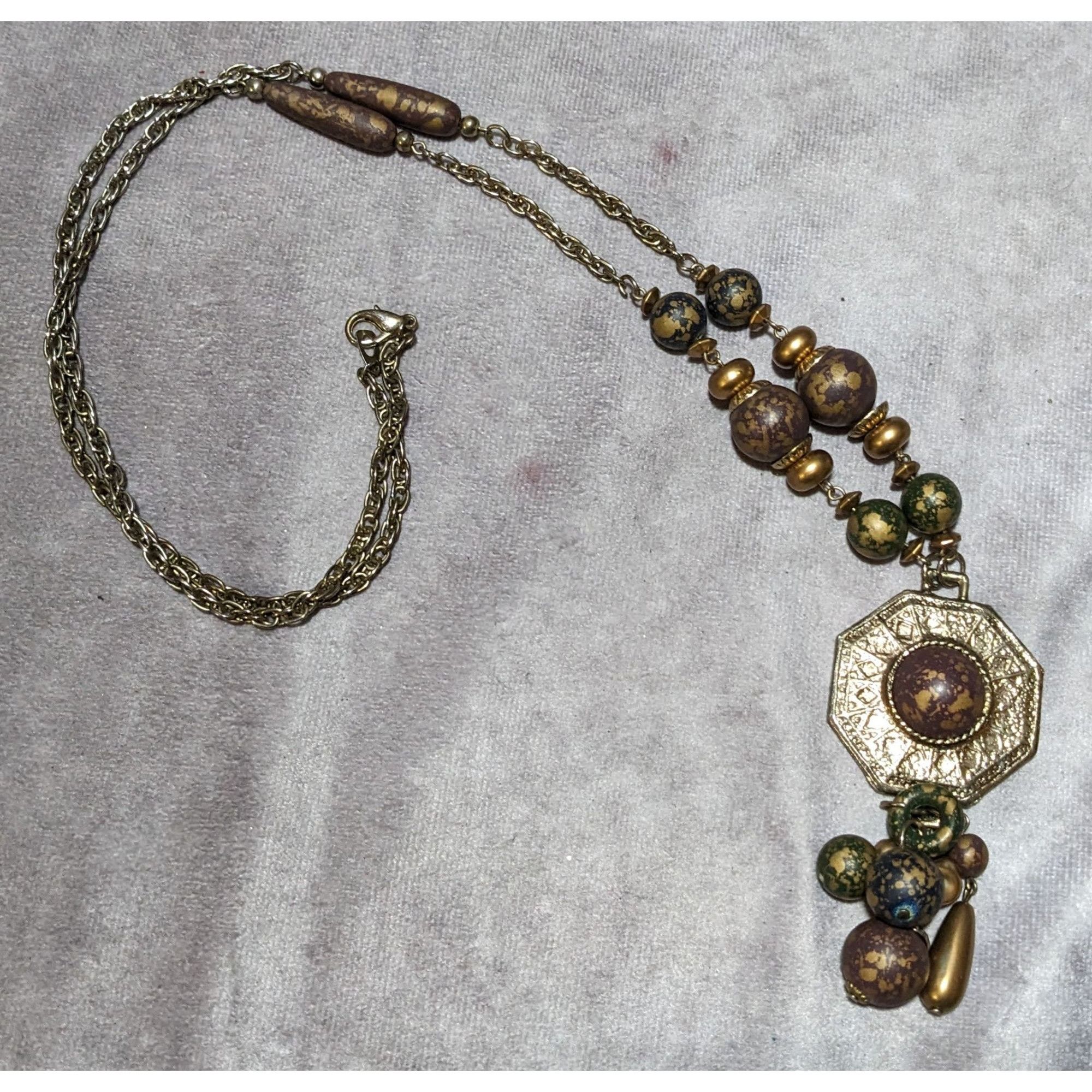 Other Vintage 80s Bohemian Metallic Beaded Tassel Necklace Size ONE SIZE - 9 Thumbnail