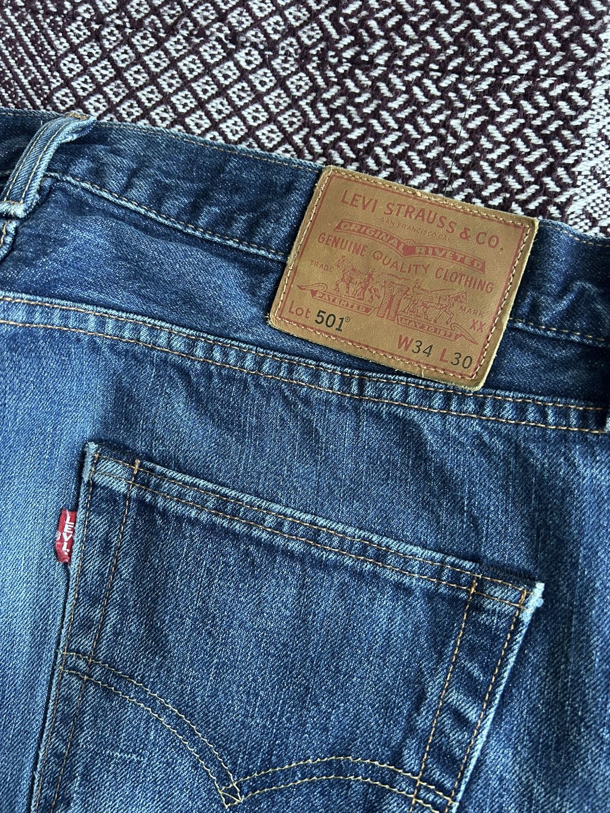 Levi's Vintage Levis 501 Premium Jeans Faded Distressed Wash Sz W34 Size US 34 / EU 50 - 7 Thumbnail