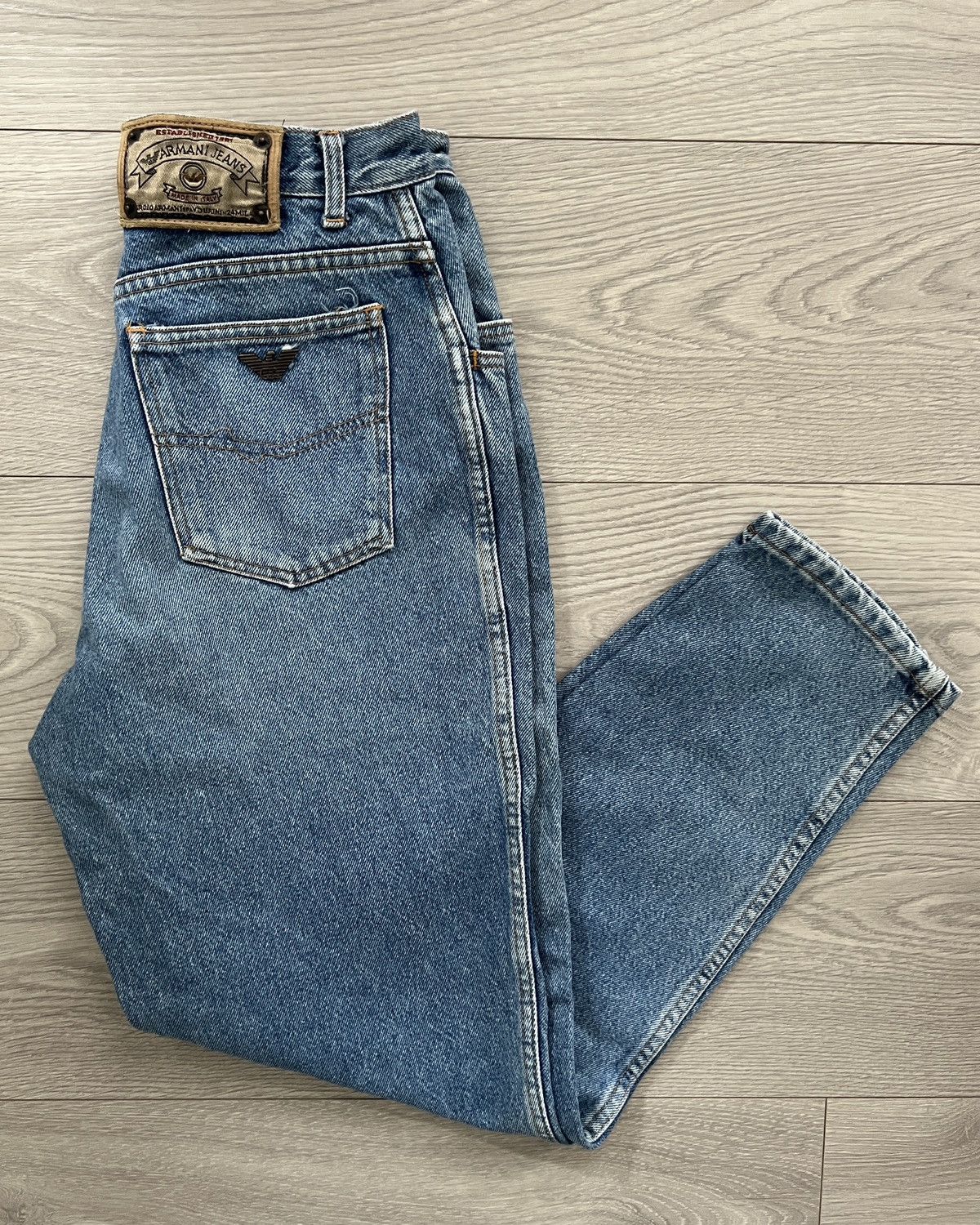 Armani Armani Jeans 1990s Metal Logo Denim Jeans Size US 28 / EU 44 - 1 Thumbnail
