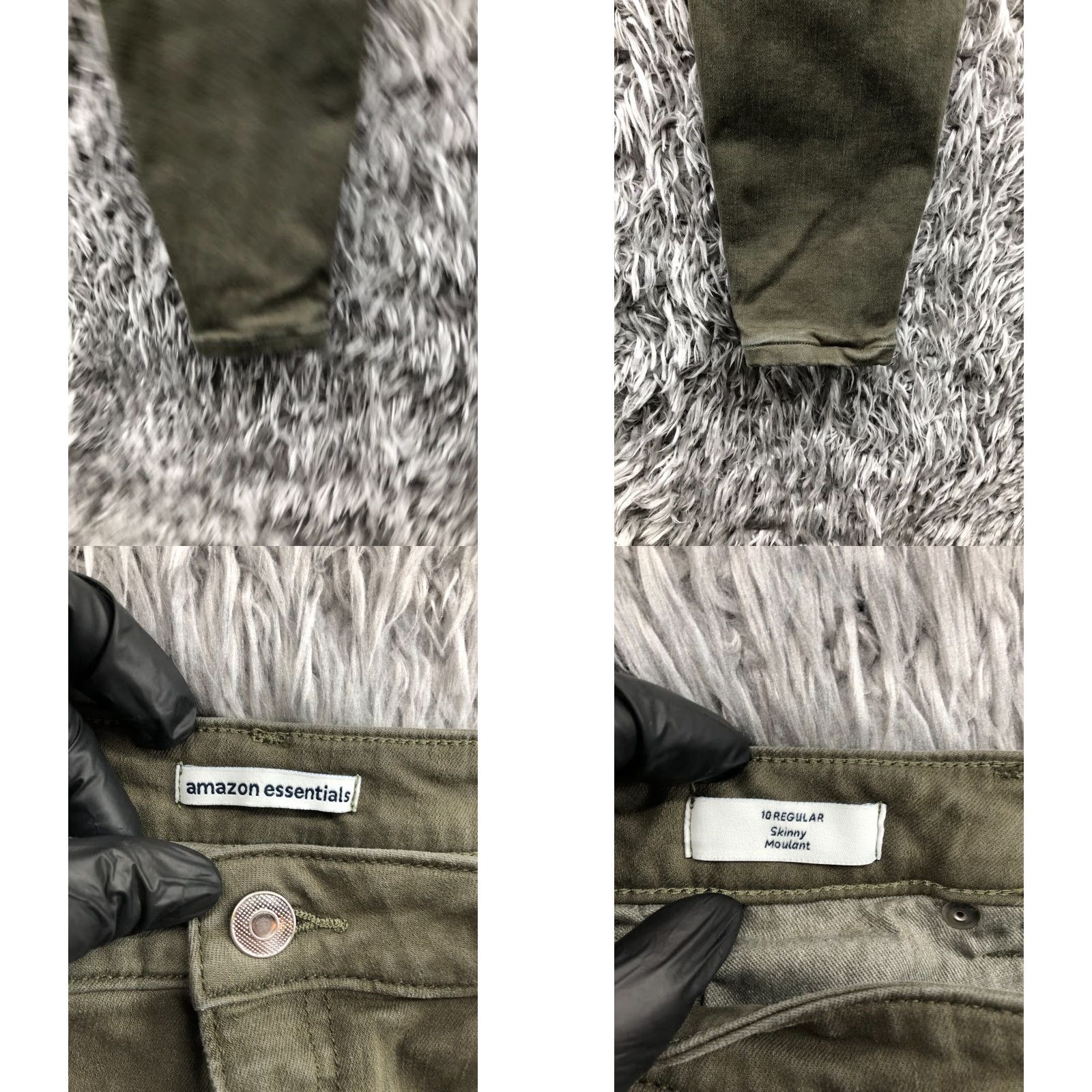 Essentials Amazon Essentials Skinny Ankle Pants Womens Size 10 Green Beige Mid Rise Size 32" / US 10 / IT 46 - 8 Thumbnail