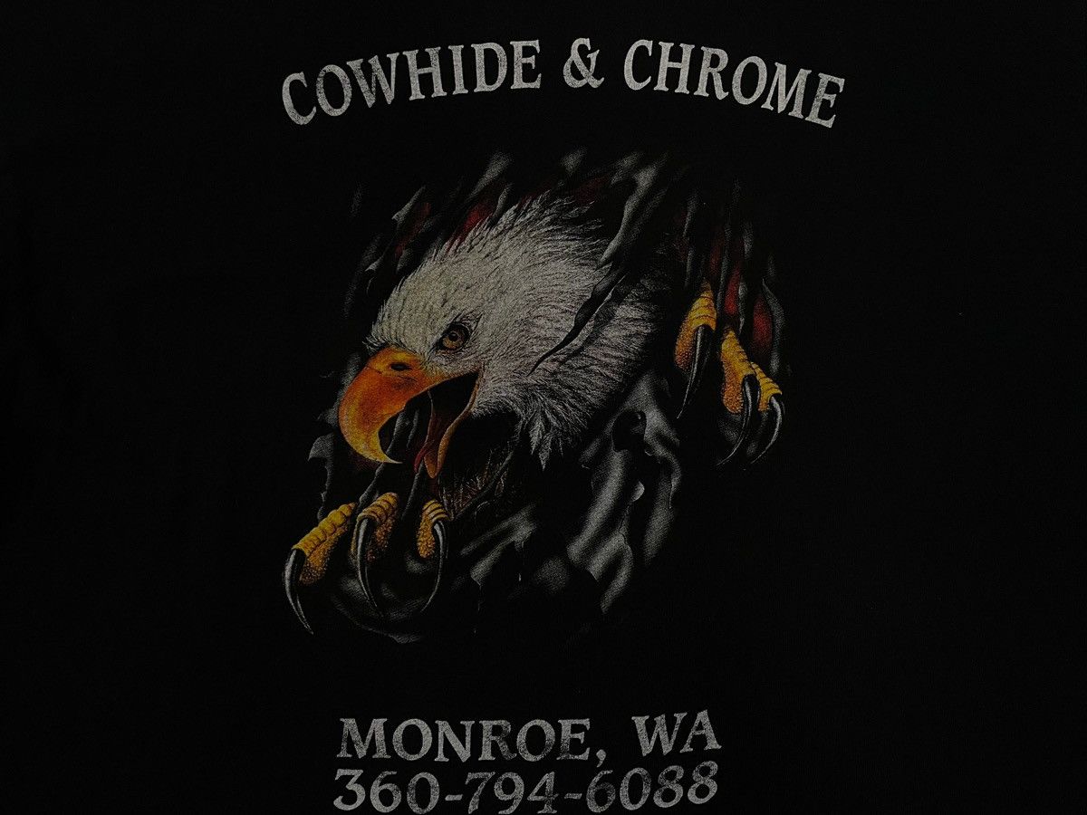 Harley Davidson Vintage 1990s Ride with Pride eagle cowhide and chrome tee Size US XL / EU 56 / 4 - 4 Thumbnail