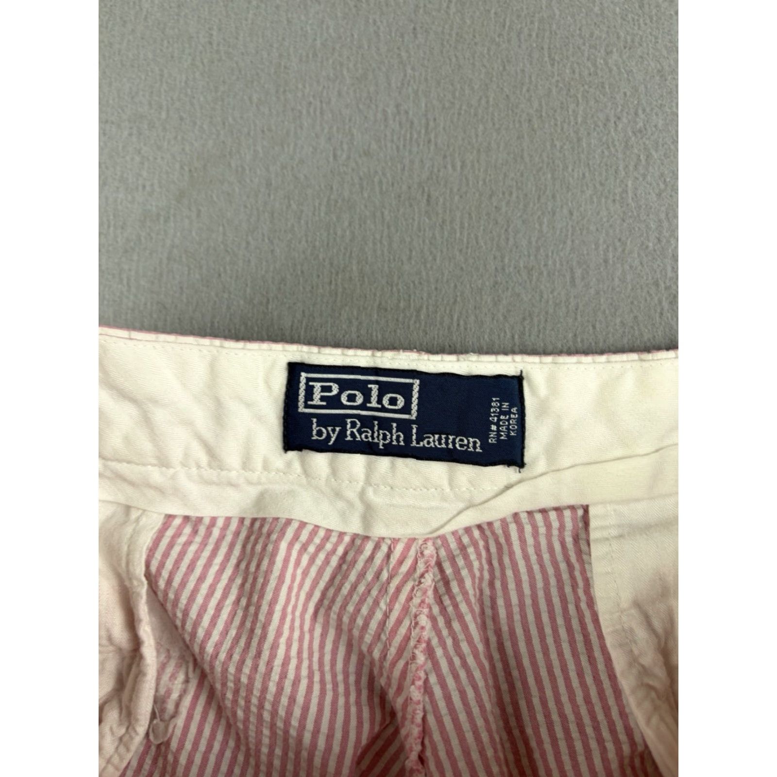 Polo Ralph Lauren VINTAGE Polo Ralph Lauren Shorts Men 33 Pink Striped Seersucker Preppy Chino Medium Lightweight Pockets Size US XS / EU 42 / 0 - 3 Thumbnail