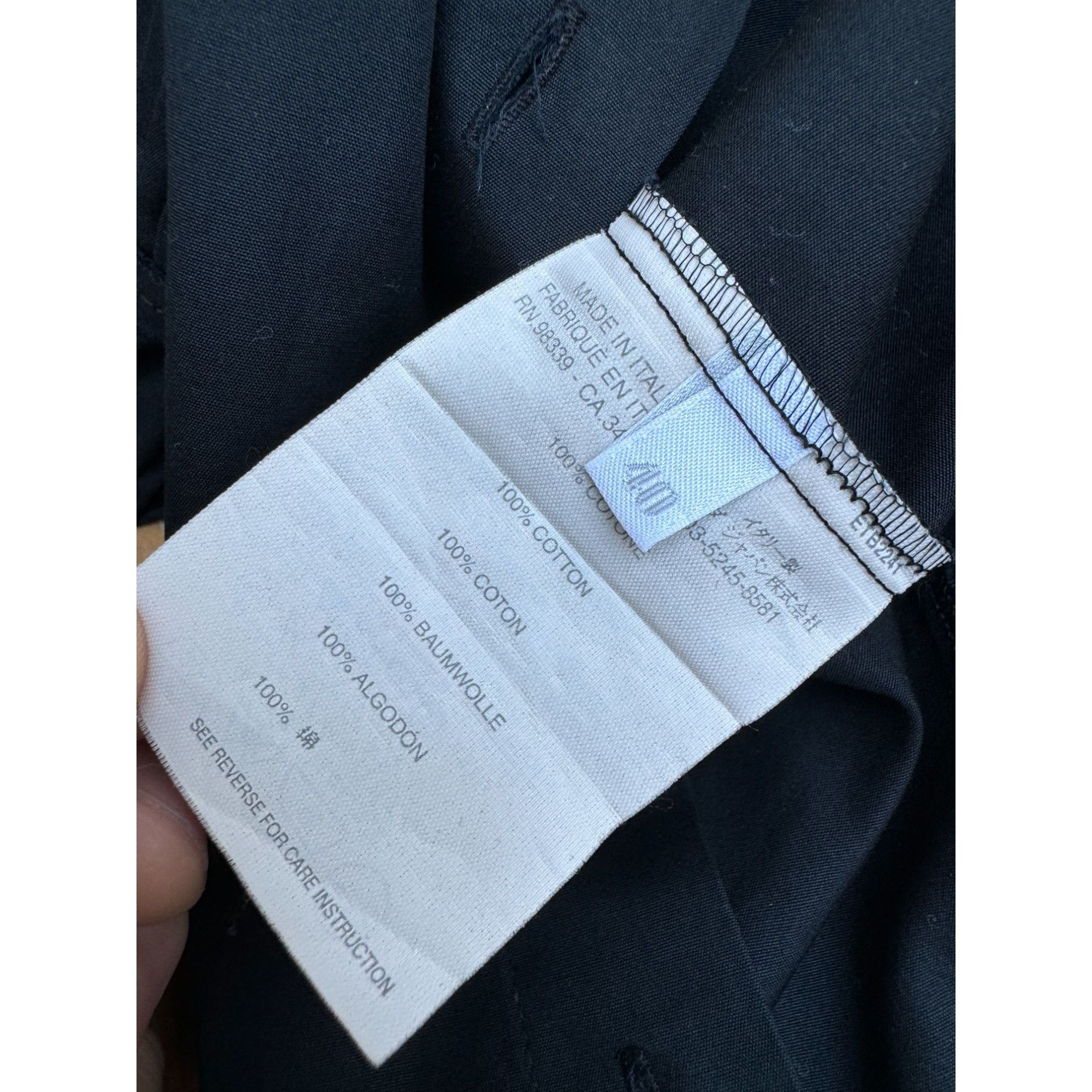 Miu Miu 1990s Black Cotton Shirt Size XS / US 0-2 / IT 36-38 - 6 Thumbnail
