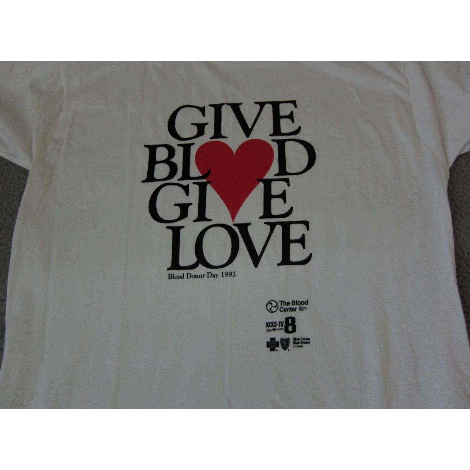 Vintage VINTAGE Screen Stars Shirt Mens Large White Give Blood Donar 90s Single Stitch Made in USA Size US L / EU 52-54 / 3 - 2 Thumbnail