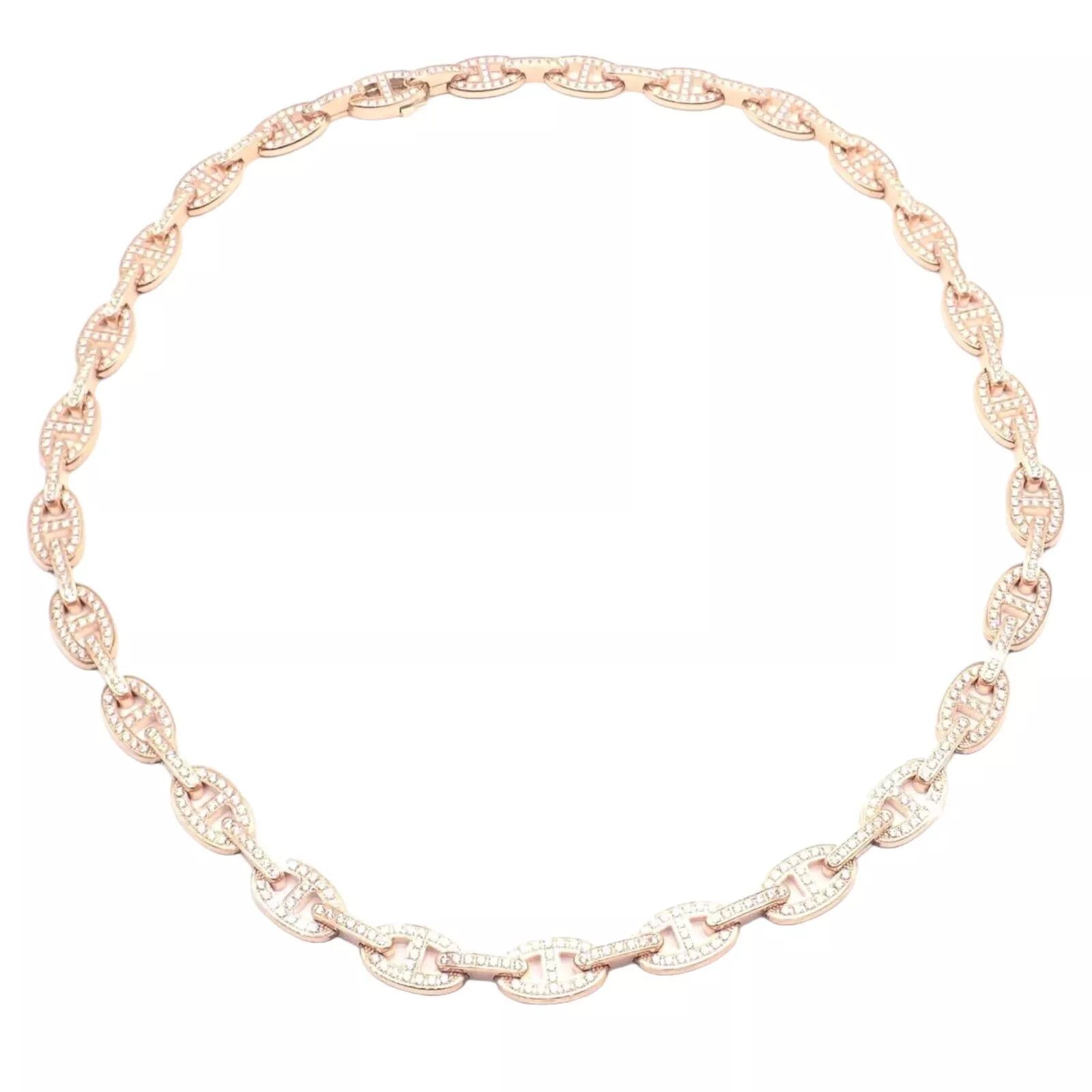 Hermes Chaine d'ancre Enchaine 18k Gold Diamond Link Necklace Size ONE SIZE - 1 Thumbnail
