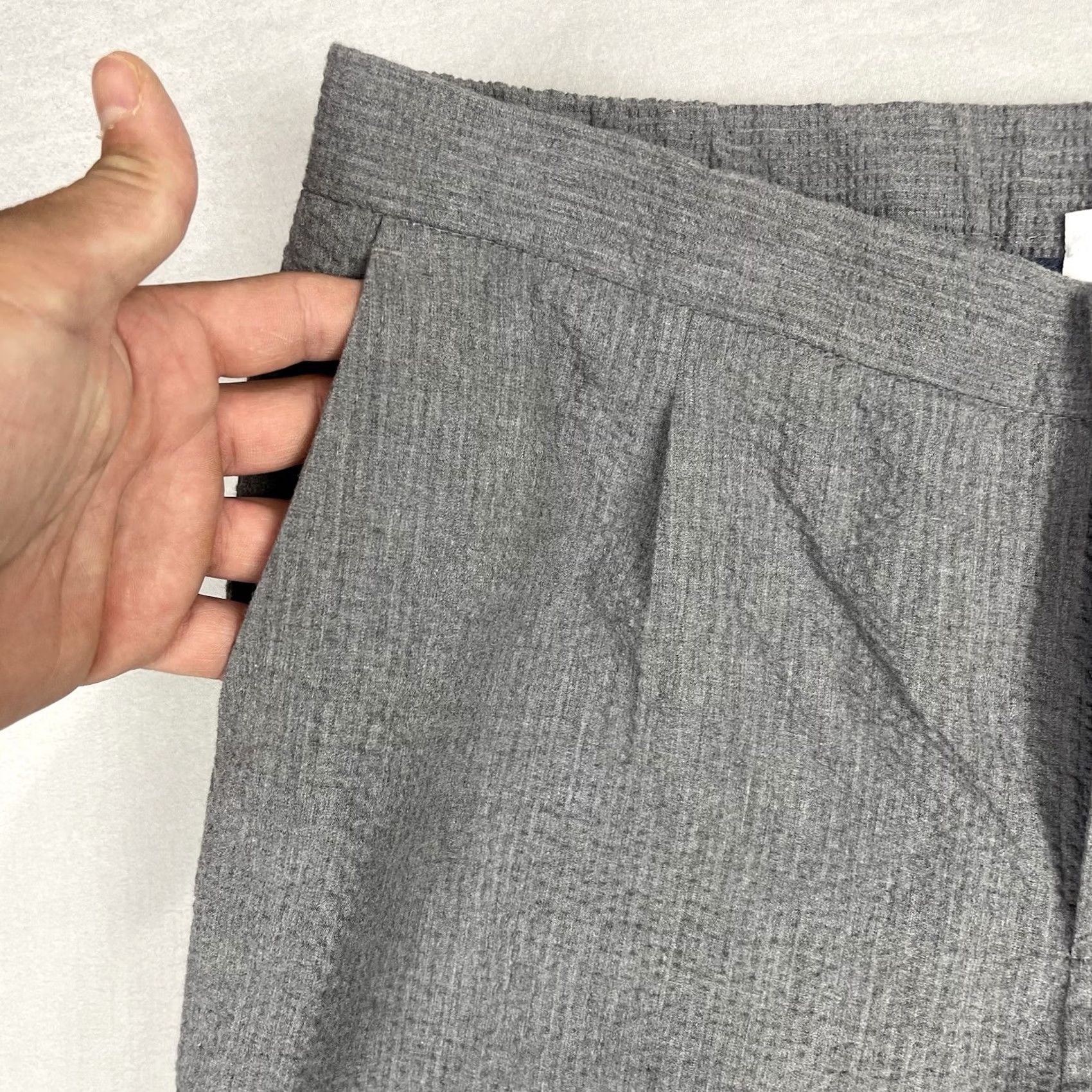 Vintage Nominee Pants Men 34 fits 34x30 Seersucker Casual Designer Slacks Pleated Gray Size US 34 / EU 50 - 5 Thumbnail