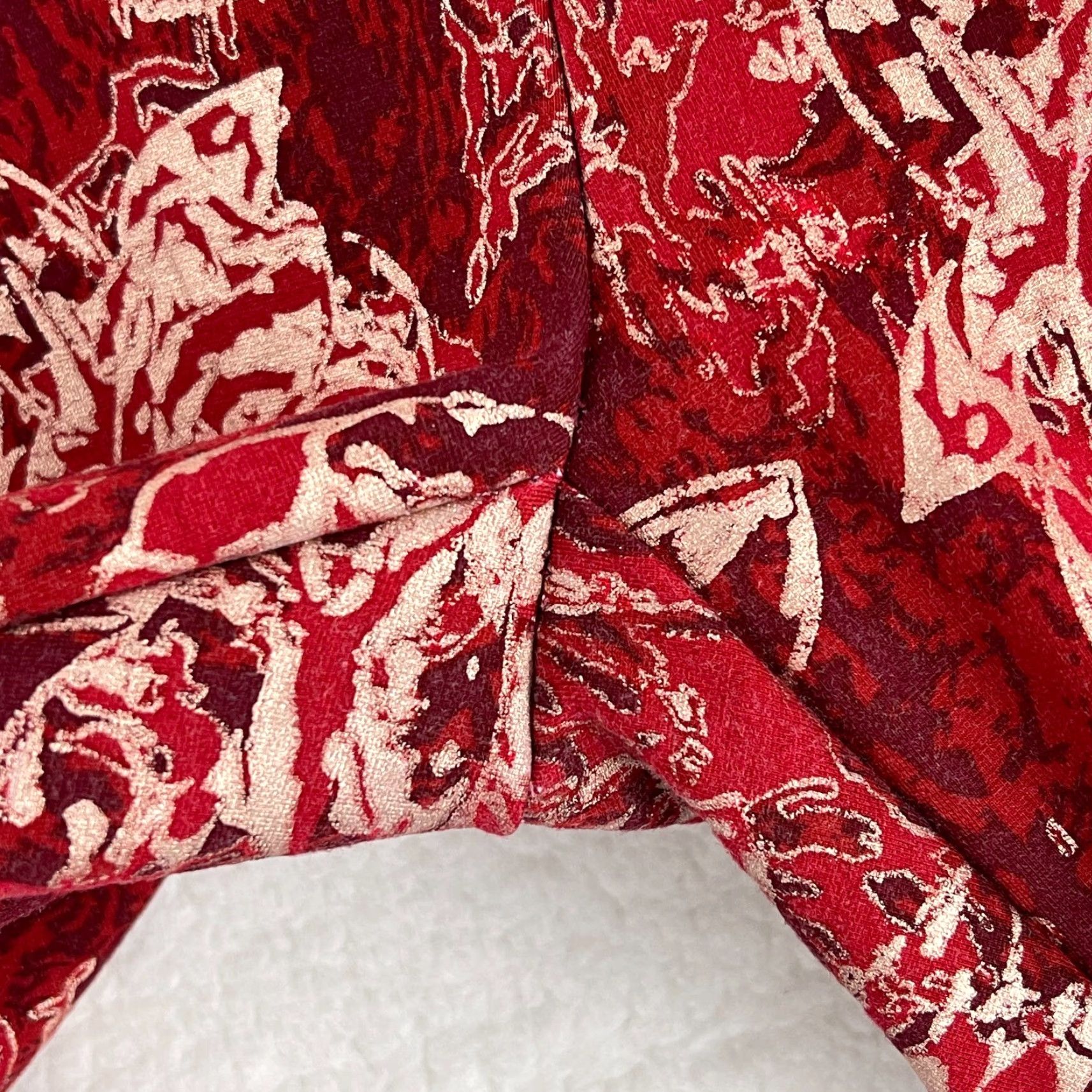 Soft Surroundings Soft Surroundings Red Floral Ponte Straight Leg Pants Womens Pull On Size Small Size 28" / US 6 / IT 42 - 4 Thumbnail