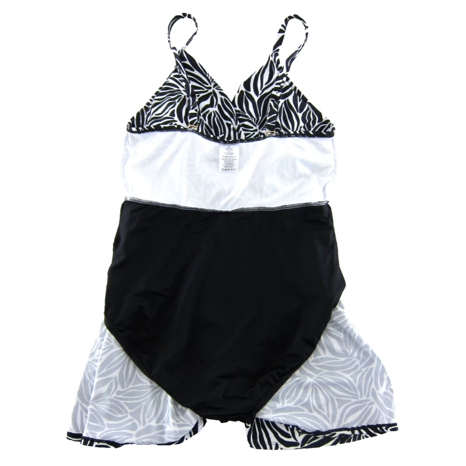 Lands' End Lands' End Classic Black White Floral Built In Bra Slimming Swimsuit Swimdress M Woman Tank Top Black Floral Built-In Bra Slimming Navy? Wait. Size M / US 6-8 / IT 42-44 - 6 Thumbnail
