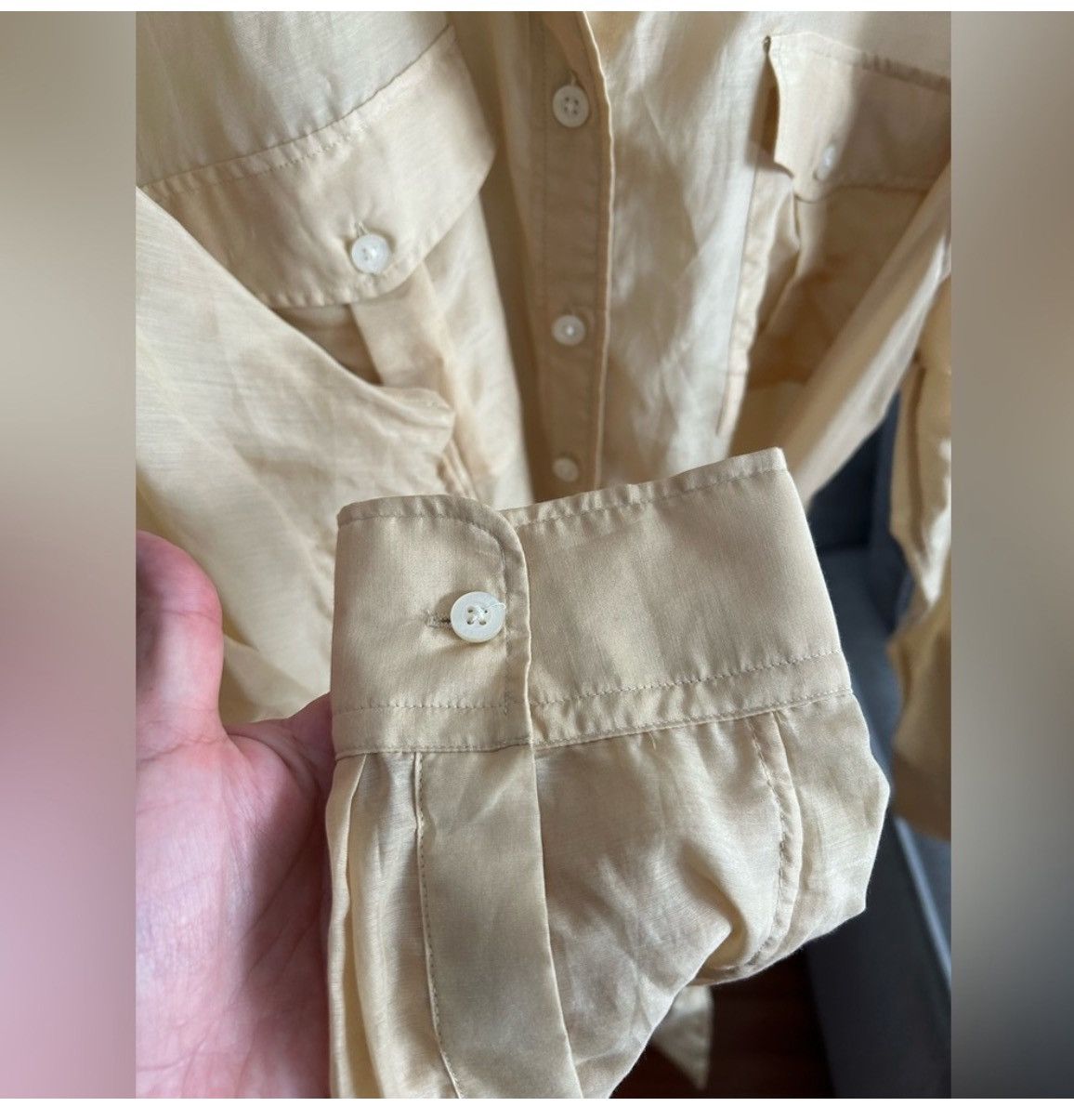 Lauren Ralph Lauren Lauren Ralph Cotton Silk Beige XXL Shirt Size XXL / US 16-18 / IT 52-54 - 4 Thumbnail