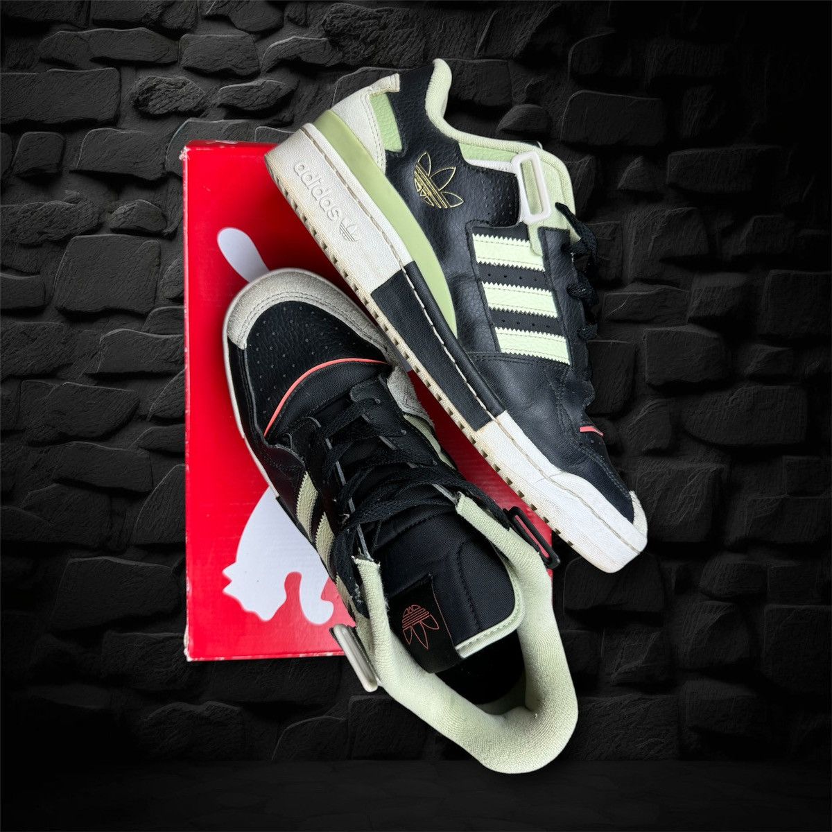 Adidas Adidas Forum Exhibit Low Black Almost Lime Size US 10.5 / EU 43-44 - 2 Thumbnail