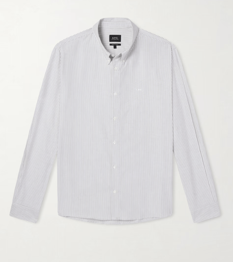 A.P.C. A.P.C. Greg Oxford Button Down Shirt - Gray Grey Size US XS / EU 42 / 0 - 2 Thumbnail