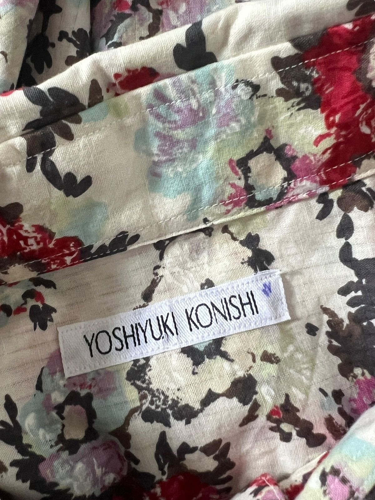 Yoshiyuki Konishi 1990s Yoshiyuki Konishi Open Cuff Floral Button Up Shirt Size US L / EU 52-54 / 3 - 8 Thumbnail