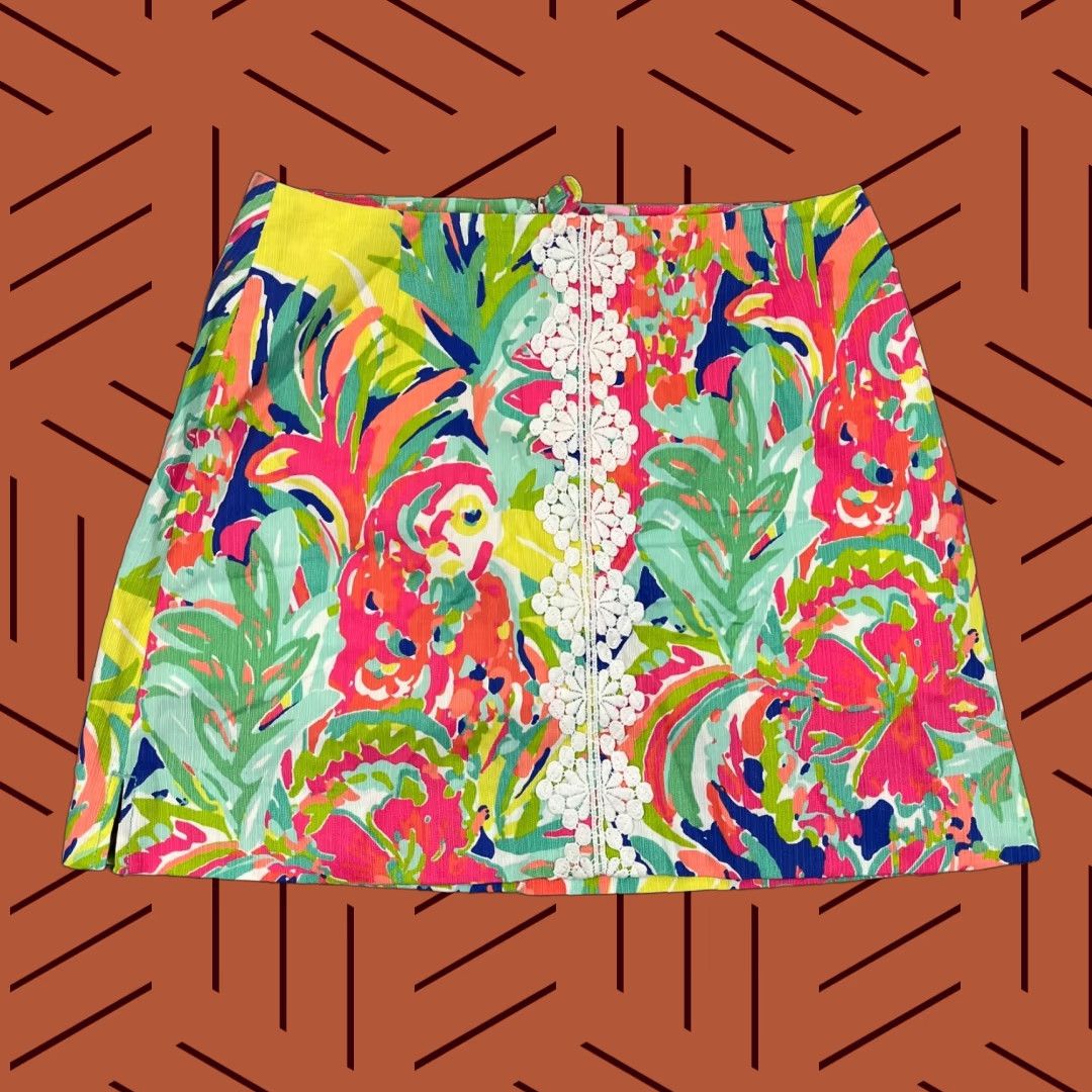 Lilly Pulitzer Lilly Pulitzer Skirt Women Size 0 Floral 15" Banana Print Preppy Beach Rhea Casa Size 36" / US 14 / IT 50 - 1 Thumbnail