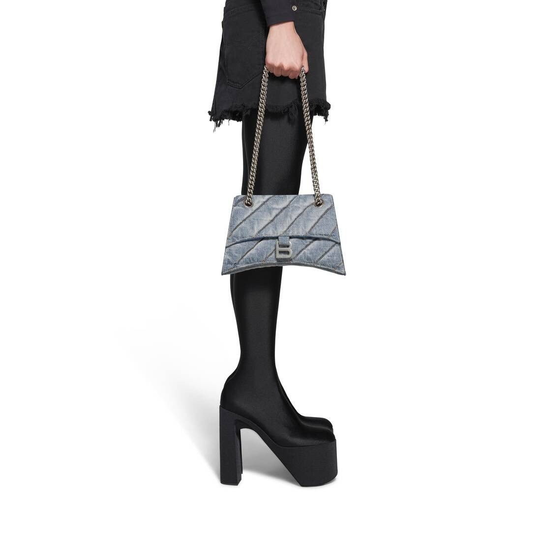 Balenciaga o1mt1gz0226 Size: OS / Crush Small Chain Bag In Blue Size ONE SIZE - 3 Thumbnail