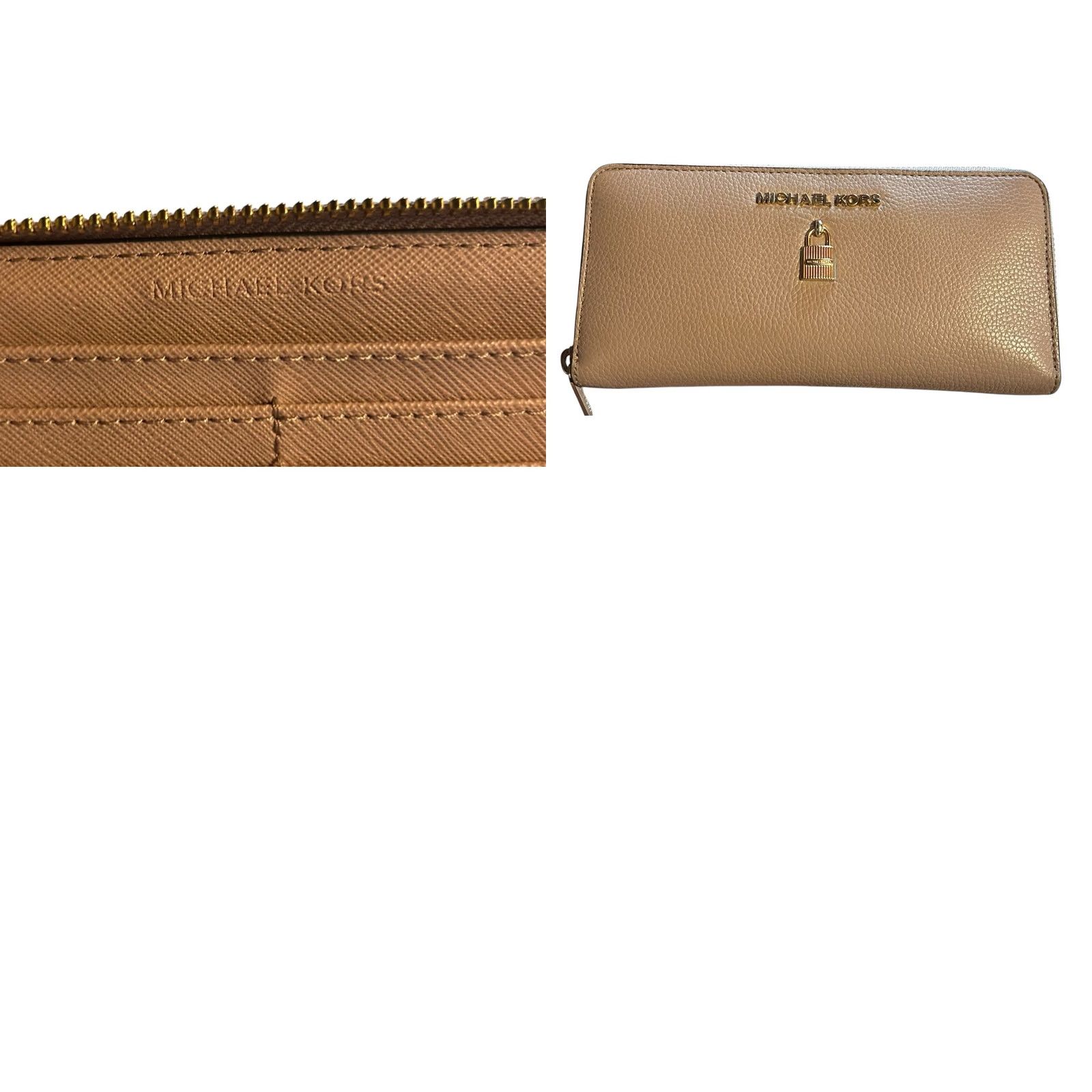 Michael Kors Michael Kors ADELE ZA CONTINENTAL Large Leather Wallet Fawn Beige Brown Womens Size ONE SIZE - 10 Thumbnail