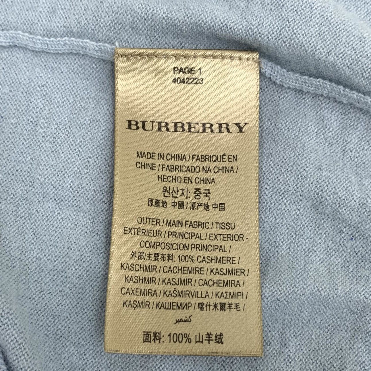 Burberry Burberry Blue Crew Neck Cashmere Knit Sweater K26WX Size US S / EU 44-46 / 1 - 6 Thumbnail