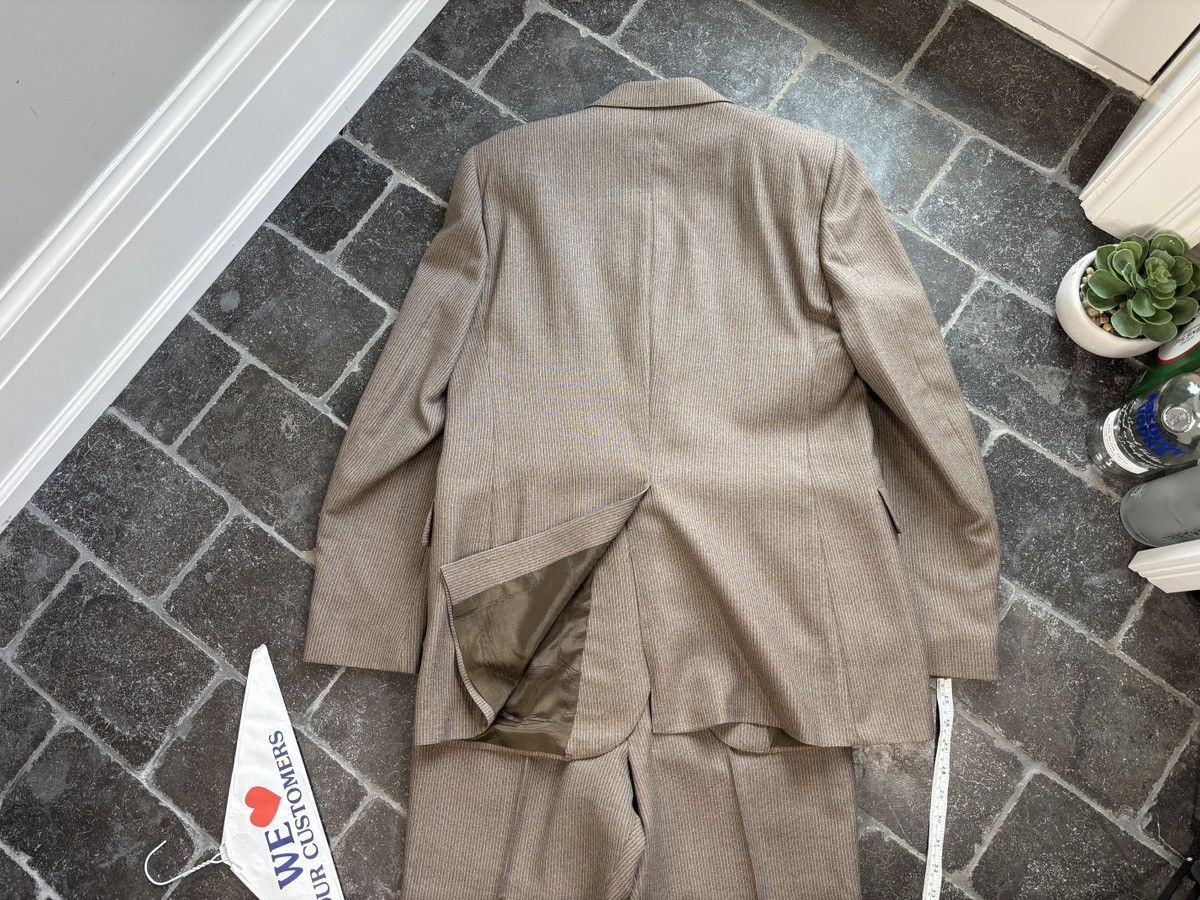 Vintage Vintage Wool Suit Brown Stripe Two Piece 2pc Matching Set Size 40L - 22 Thumbnail