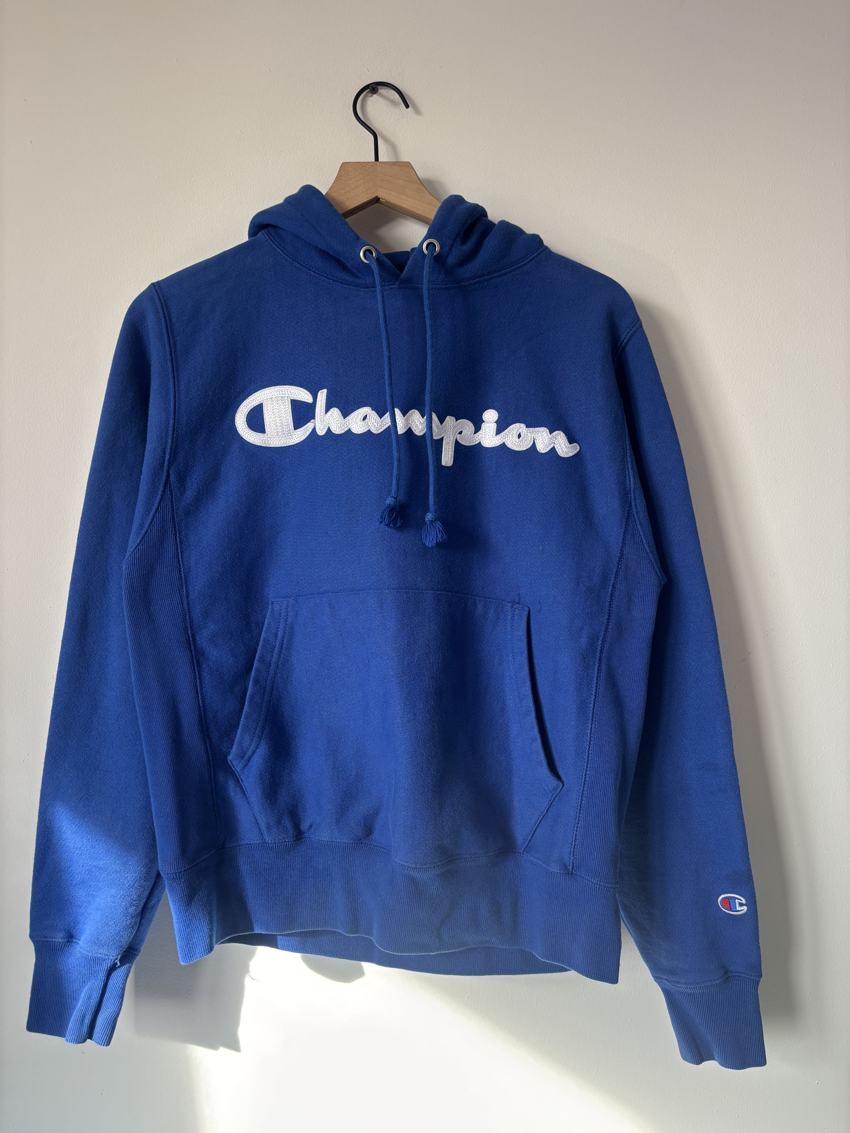 Champion Champion Reverse Weave Spellout Logo Hoodie Blue S Size US S / EU 44-46 / 1 - 1 Thumbnail