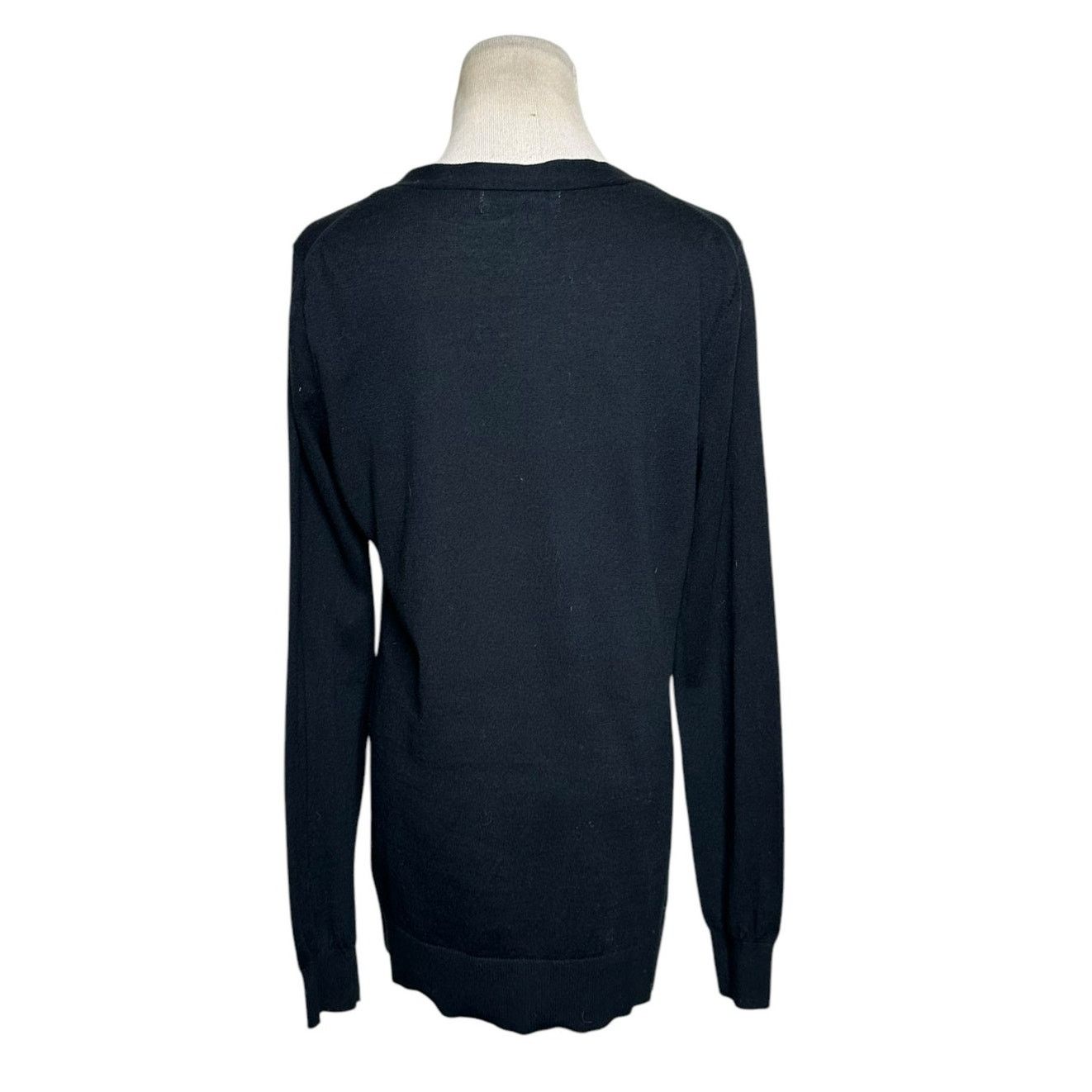 Tibi Tibi black knit front bow buttoned cardigan size Large Size L / US 10 / IT 46 - 2 Thumbnail