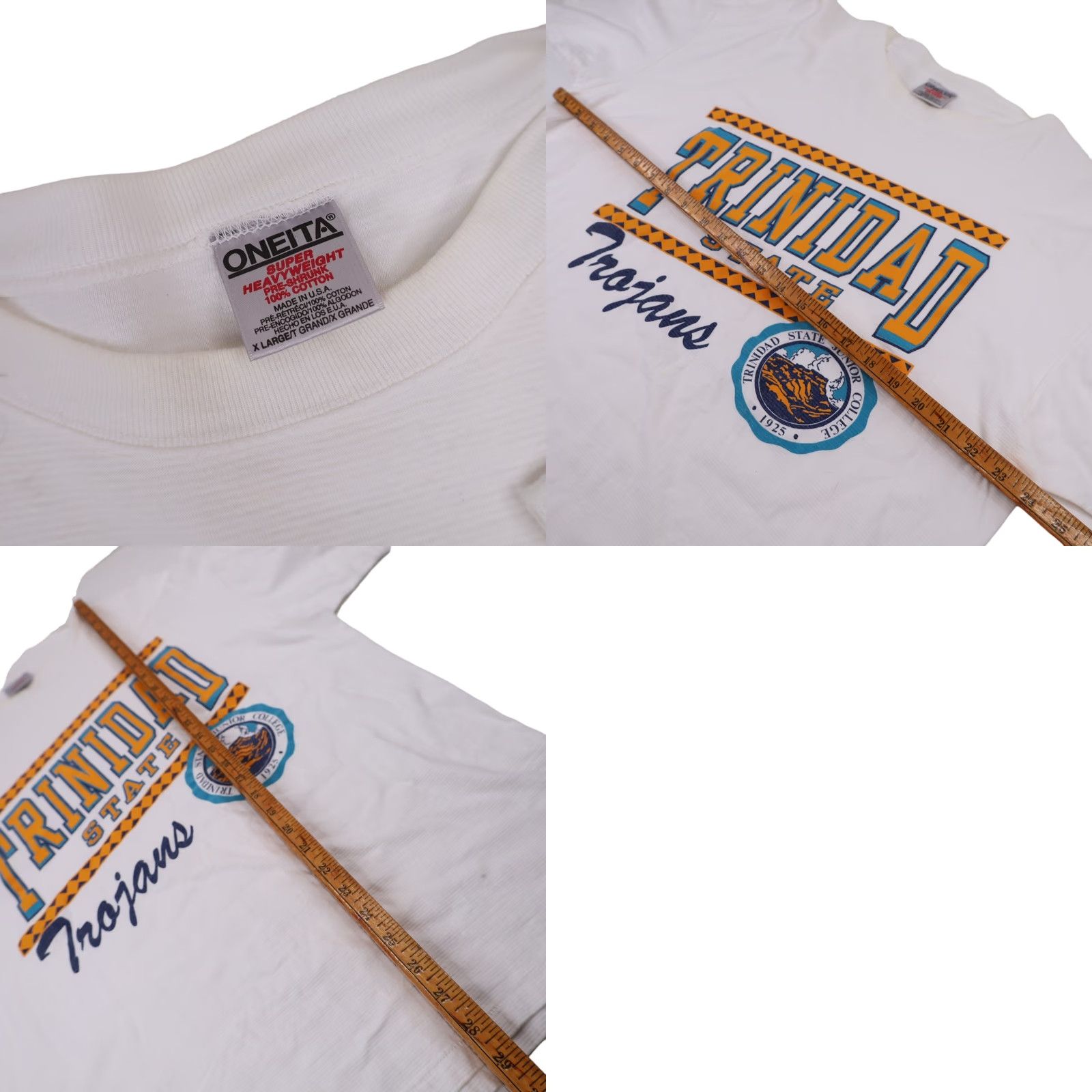 Vintage VINTAGE Trinidad State Trojans Mens XL Graphic T Shirt White Size US XL / EU 56 / 4 - 8 Thumbnail