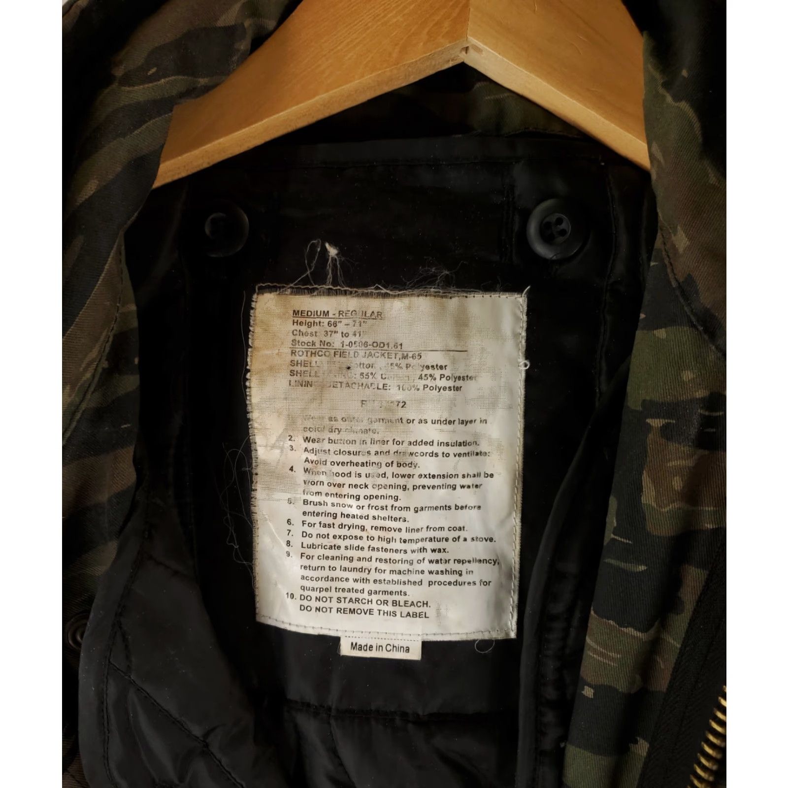 Rothco VINTAGE US Army M65 Jacket Tiger Stripe Rothco w/ Liner Mens M Size US M / EU 48-50 / 2 - 2 Thumbnail