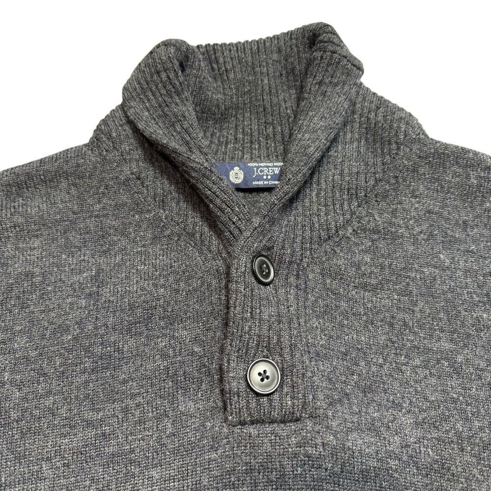 J.Crew J.Crew Shawl Collar 100% Merino Wool Grey Sweater Size M Size US M / EU 48-50 / 2 - 4 Thumbnail
