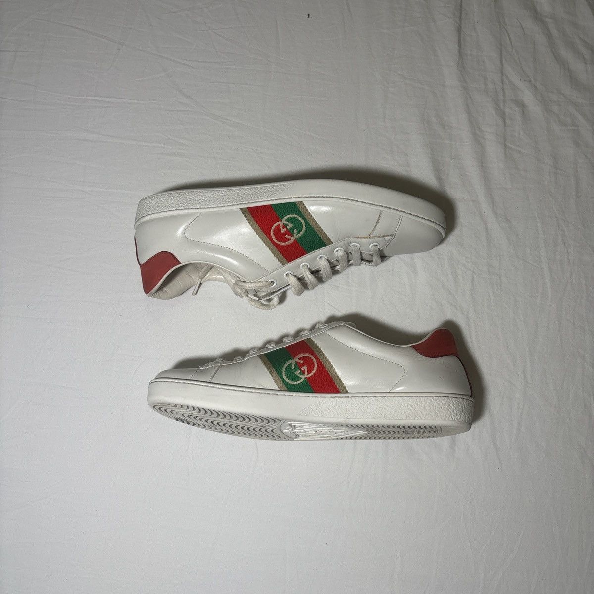 Gucci Gucci Ace White Leather Web Stripe Sneakers – Full Set Size US 9 / EU 42 - 3 Thumbnail