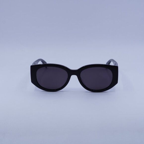 Alexander McQueen Alexander McQueen AM0330S 002 Sunglasses Black Oval Frame Size ONE SIZE - 4 Thumbnail