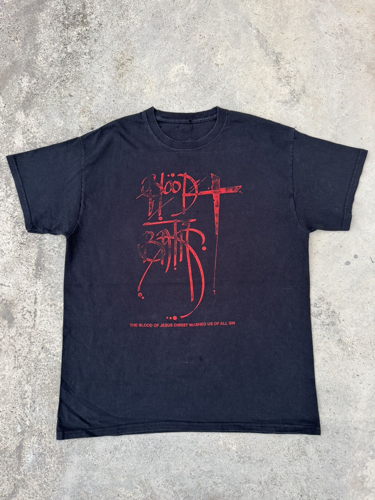 Vintage Distressed Blood of Jesus Washed Us of All Sin Size US L / EU 52-54 / 3 - 1 Thumbnail
