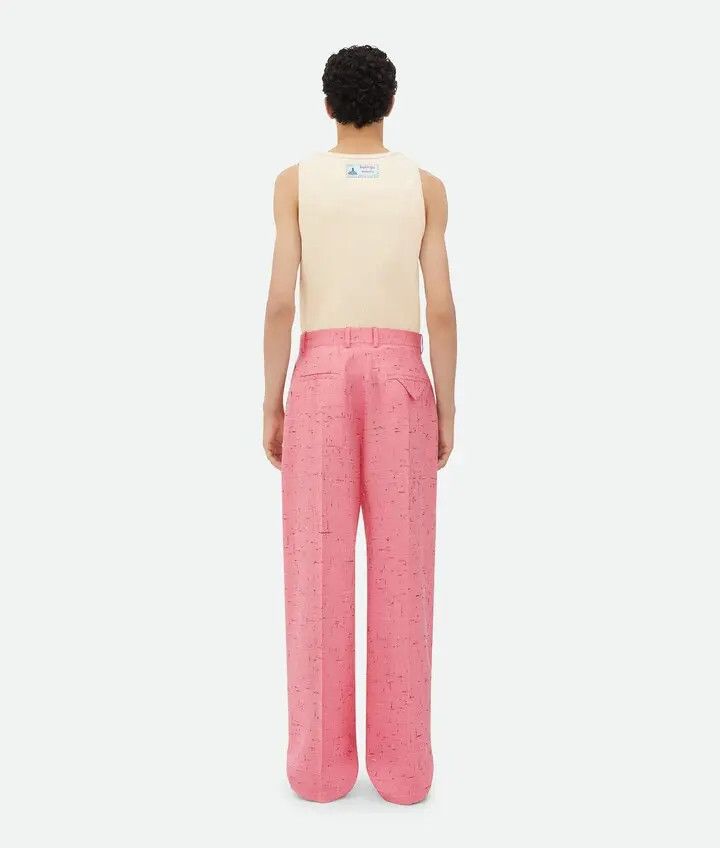 Bottega Veneta o1s1rm1125 Textured Criss-Cross Viscose Silk Trousers Pink Size US 28 / EU 44 - 3 Thumbnail