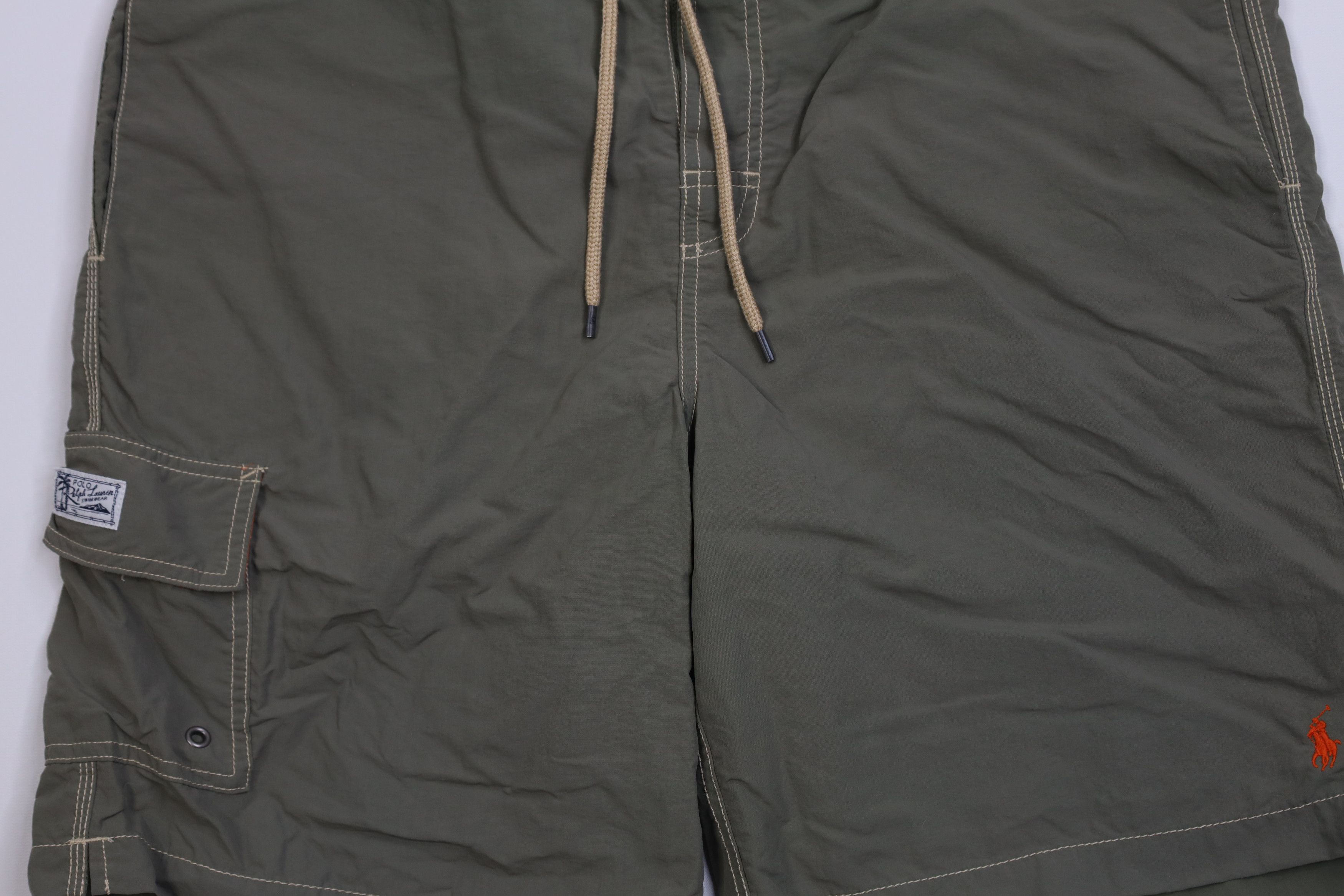Polo Ralph Lauren Vintage 90s Ralph Lauren Lined Swim Trunks Shorts Olive Size US 34 / EU 50 - 3 Thumbnail