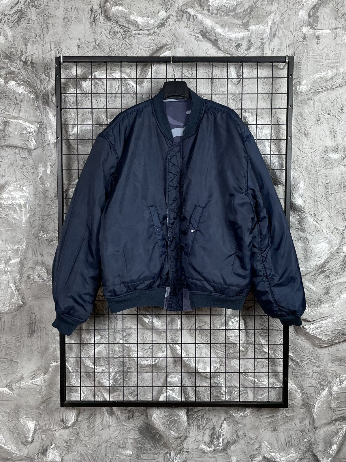 Balenciaga Vintage Reversible Camo /Blue Bomber MA1 Raf Simons Style Size US L / EU 52-54 / 3 - 3 Thumbnail