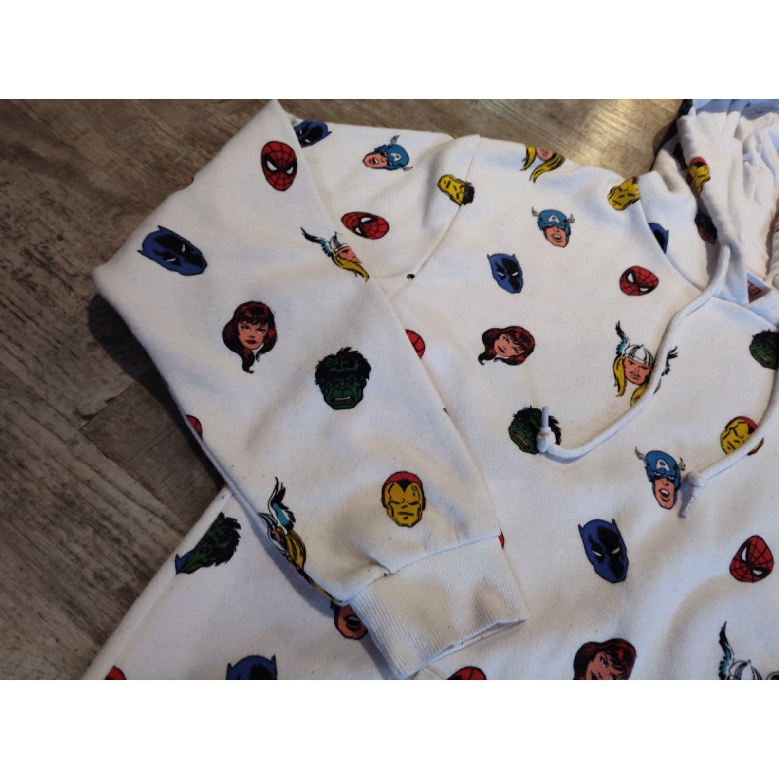 Vintage VINTAGE Marvel Comics Hoodie Mens All Over Print Sweatshirt Hooded Pullover Size Small White Graphics Size US S / EU 44-46 / 1 - 5 Thumbnail