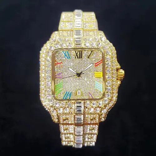 Jewelry Kitamura x Kumi Iced Out Square Colorful Number Watch Size ONE SIZE - 1 Thumbnail