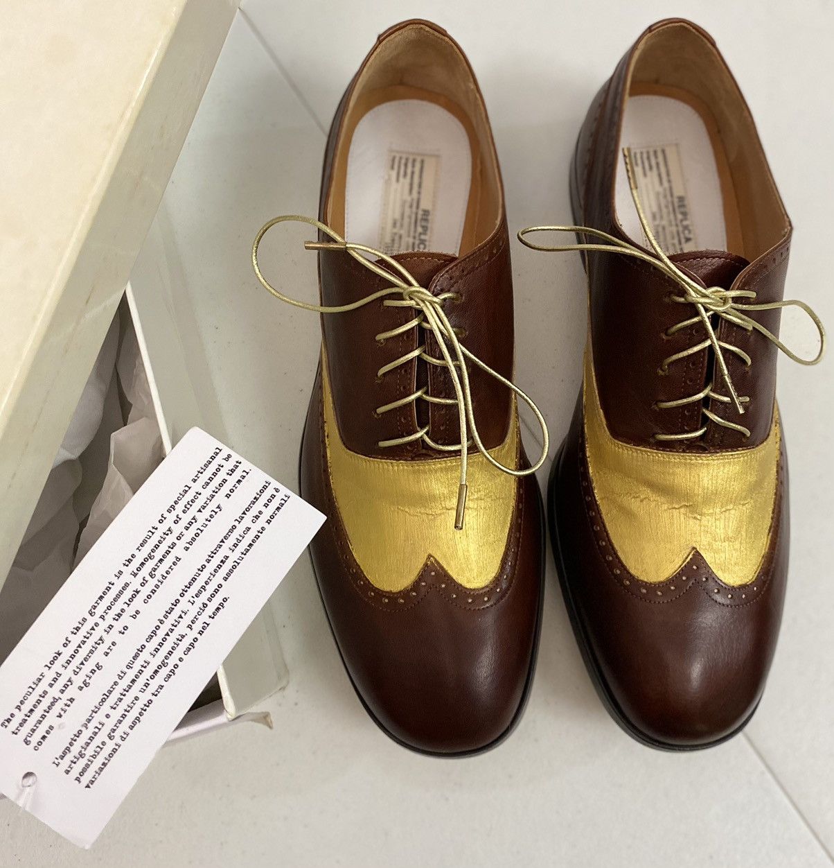 Maison Margiela Maison Margiela 22 🇮🇹 70’s San Fran Ceremony Wingtip Reps New Size US 9 / EU 42 - 15 Thumbnail