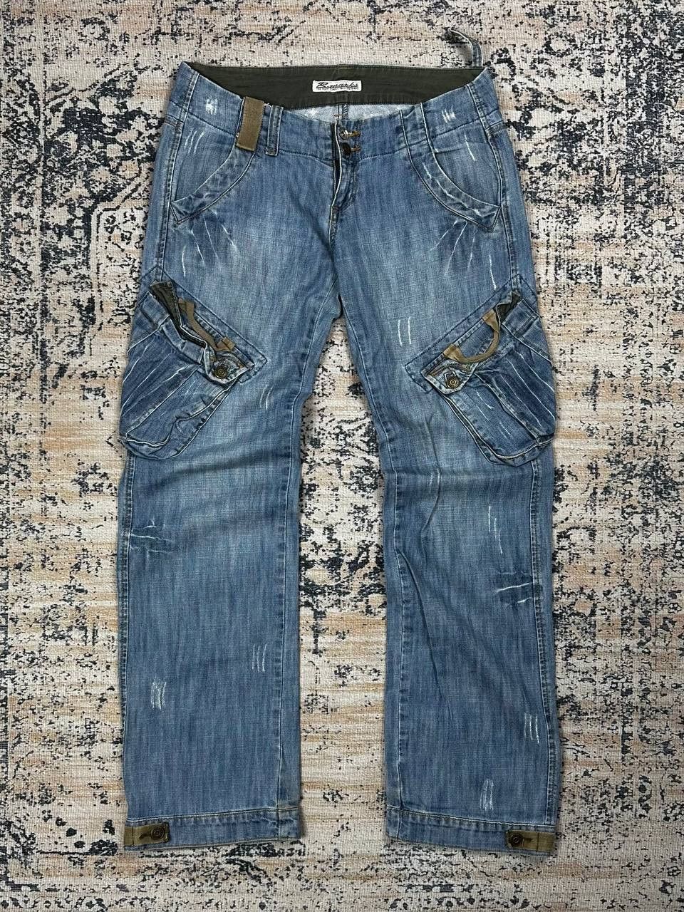 Japanese Brand Flare Cargo Avant Garde Vintage Grunge Opium Jeans Size US 34 / EU 50 - 1 Thumbnail