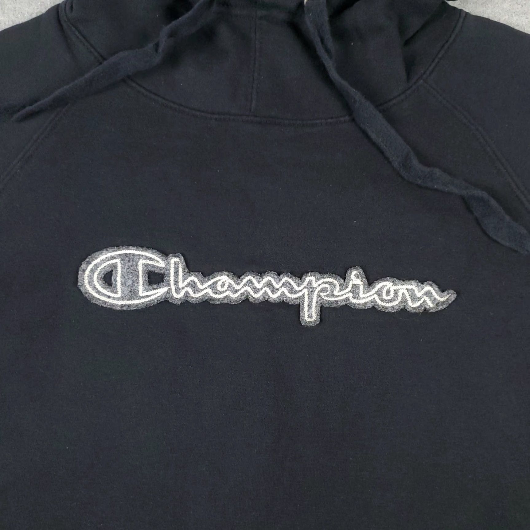 Champion VINTAGE Champion Hoodie Pullover Adult Large Black Casual Men’s Fleece Logo Sweatshirt Size US L / EU 52-54 / 3 - 2 Thumbnail