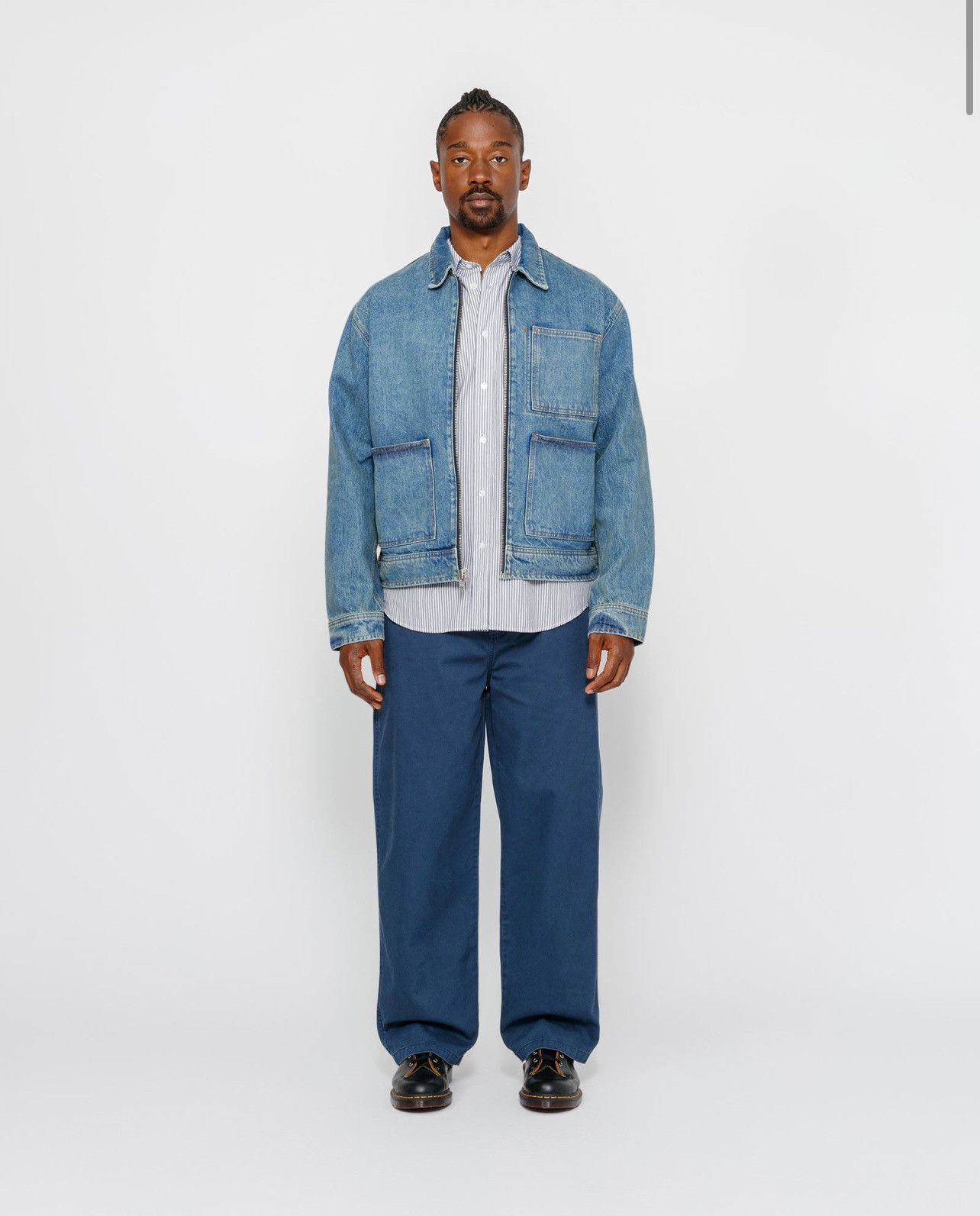 Stussy Stussy FW24 Denim Zip Up Work Jacket “Washed Blue” XL Size US XL / EU 56 / 4 - 14 Thumbnail
