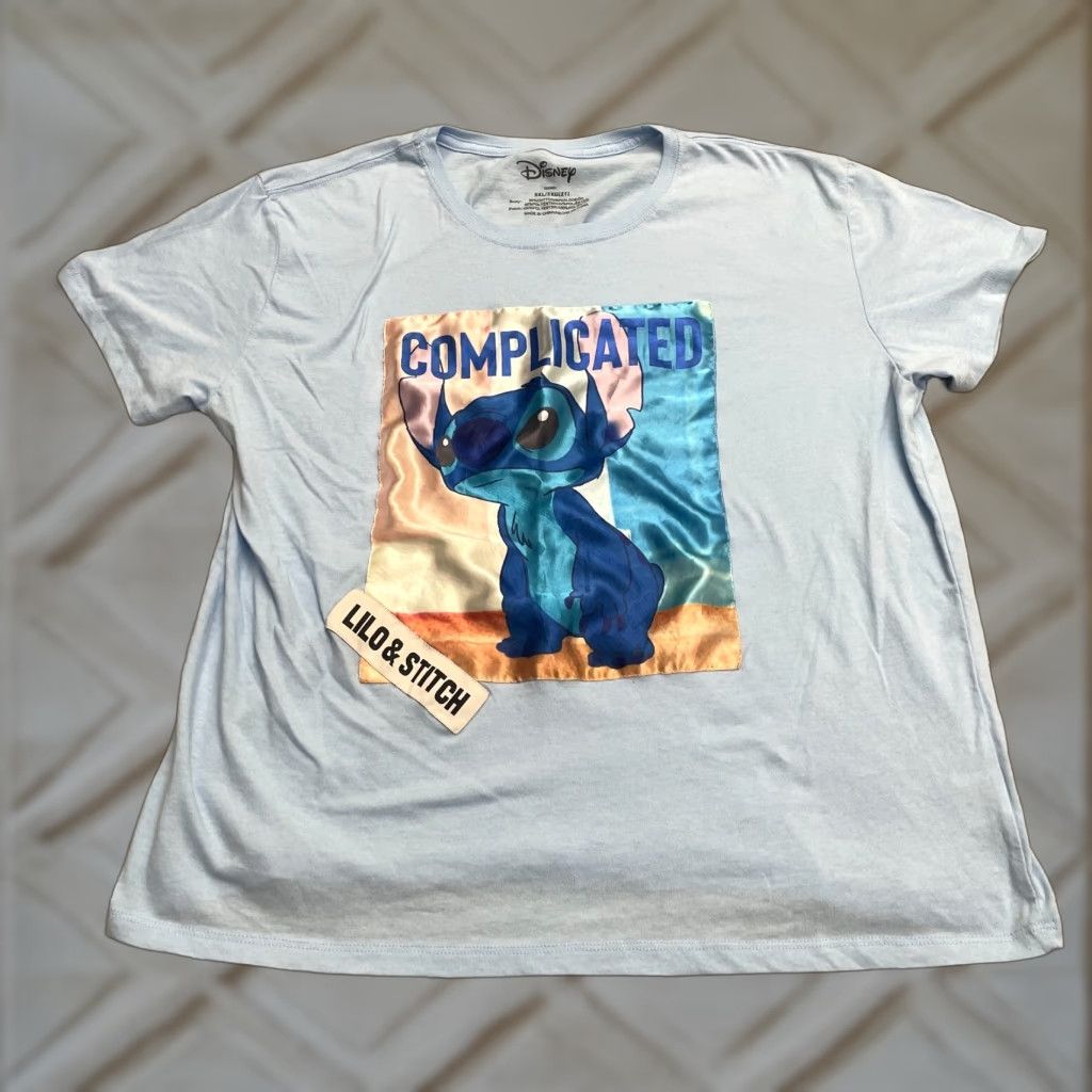 Disney Disney Lilo & Stitch Graphic T-Shirt Juniors 3XL Blue Crew Short Sleeve Casual Womens Size XXL / US 16-18 / IT 52-54 - 1 Thumbnail
