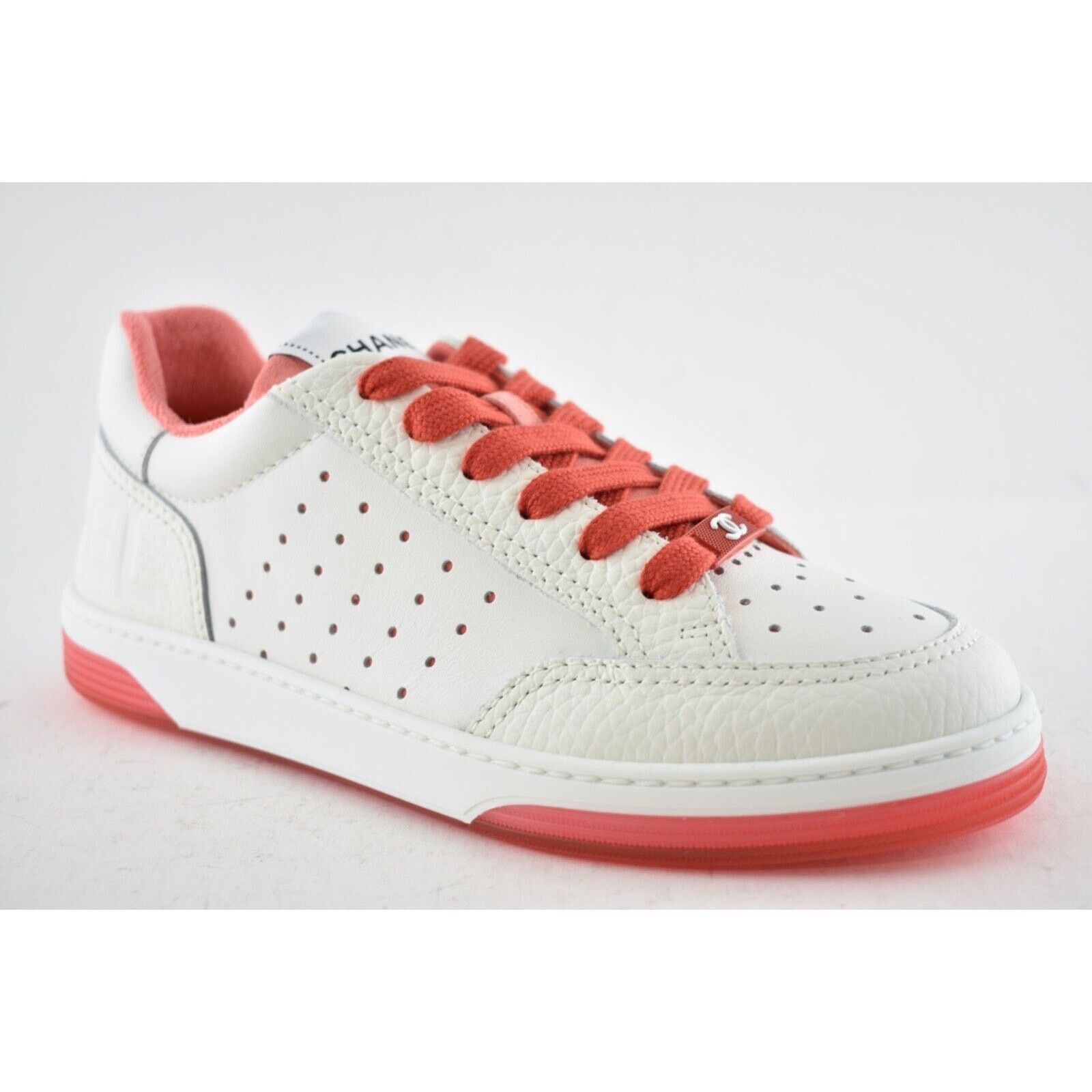 Chanel 22P Leather CC Logo Flat Lace Up Runner Trainer Sneaker 37.5 Size US 7.5 / IT 37.5 - 3 Thumbnail