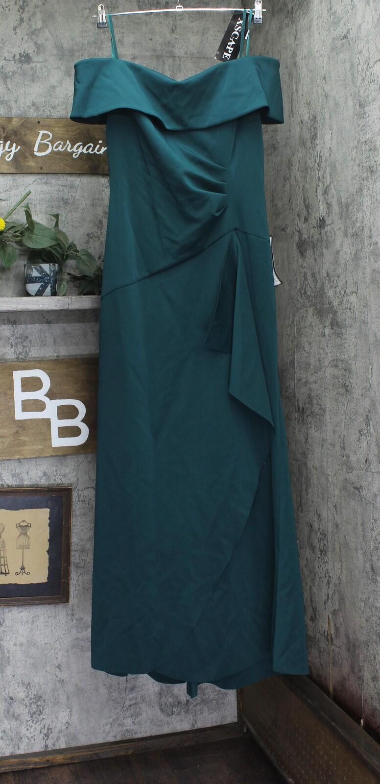Other Nwt Xscape Off-the-shoulder Dress Gown Hunter Green 16w Size XXL / US 16-18 / IT 52-54 - 1 Thumbnail